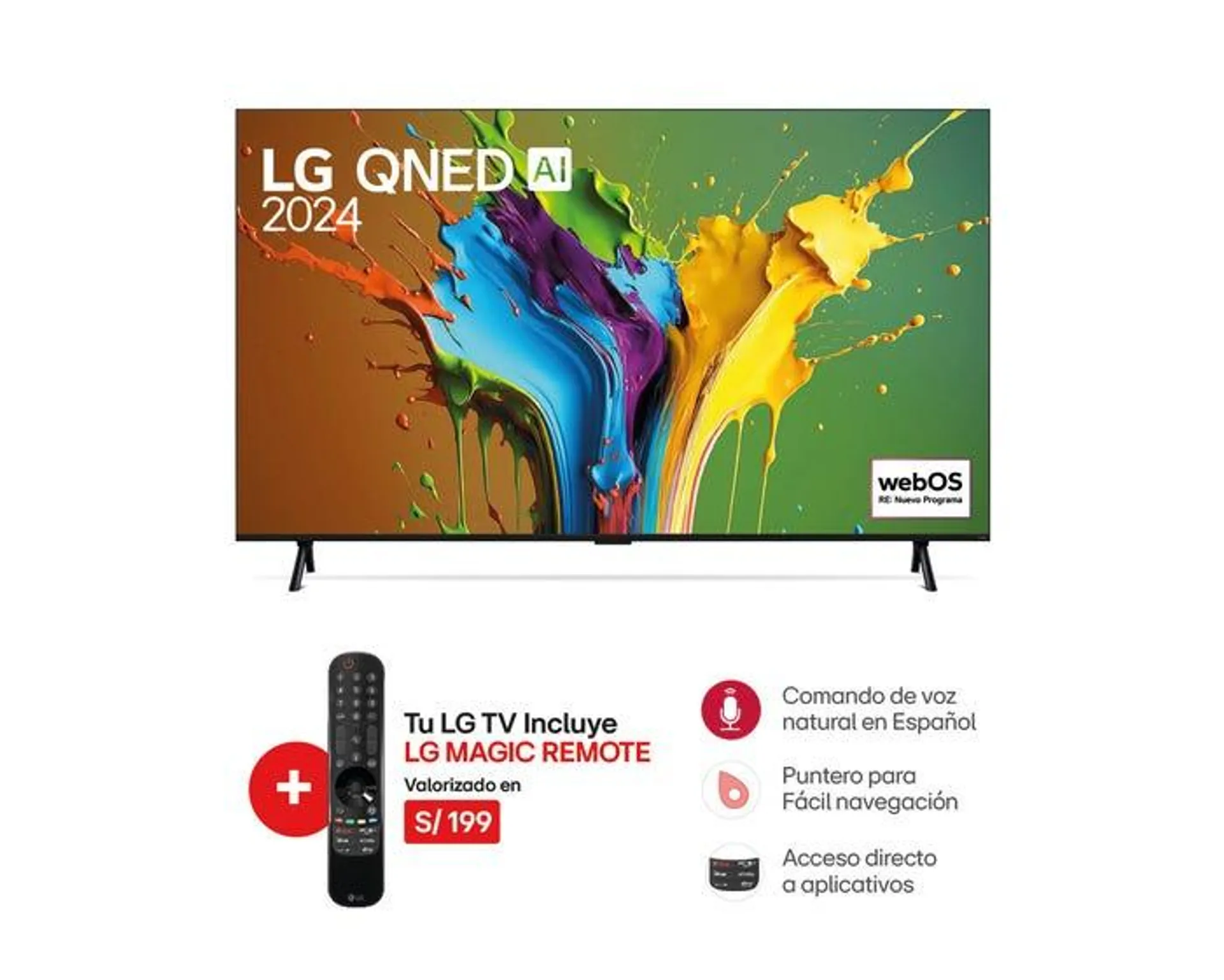 Televisor LG Smart TV 98" QNED 4K UHD 98QNED89TSA