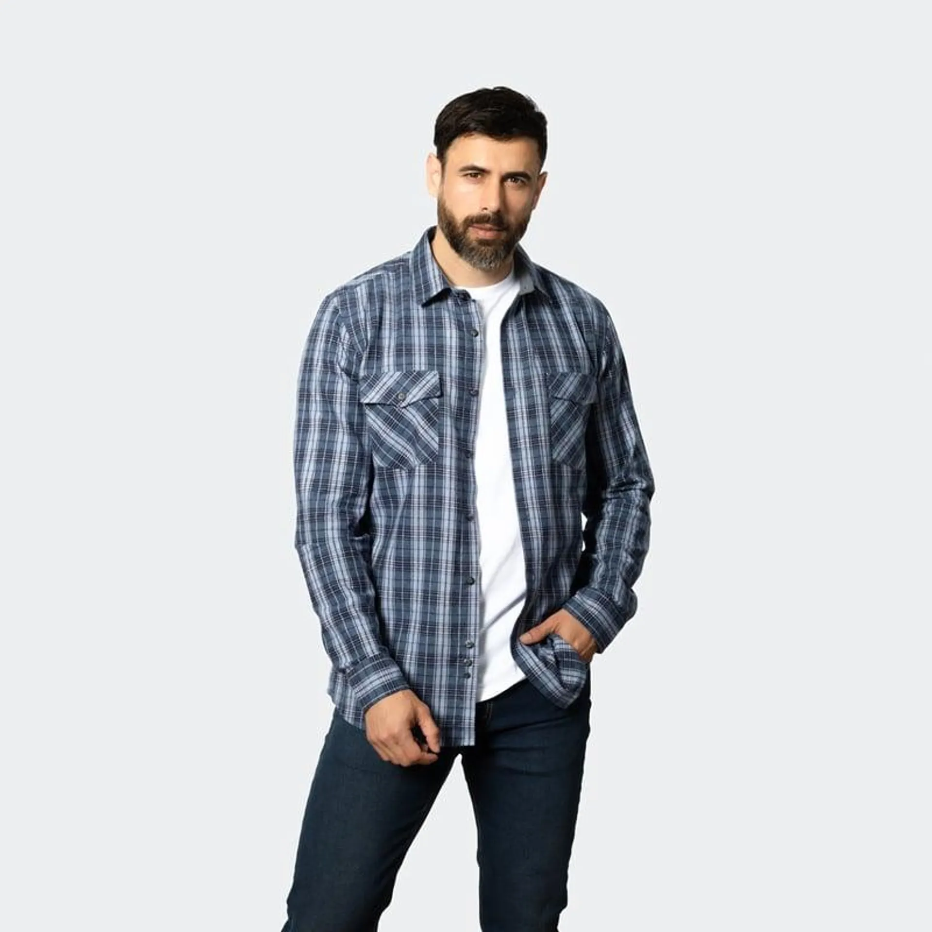 Camisa Lima Shirt Flannel Leñador Azul