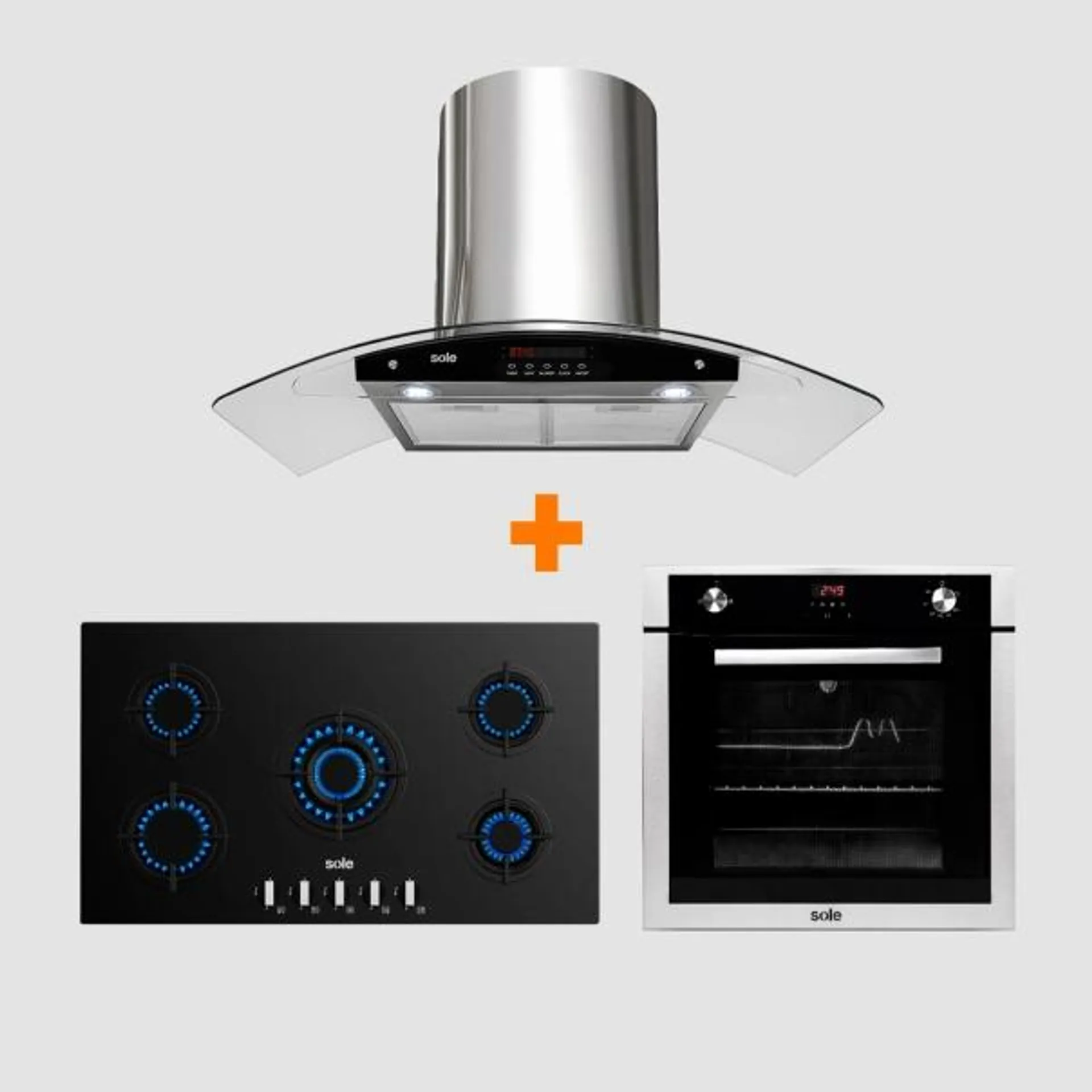 Cocina Vidrio Templado + Campana Venus + Horno A Gas