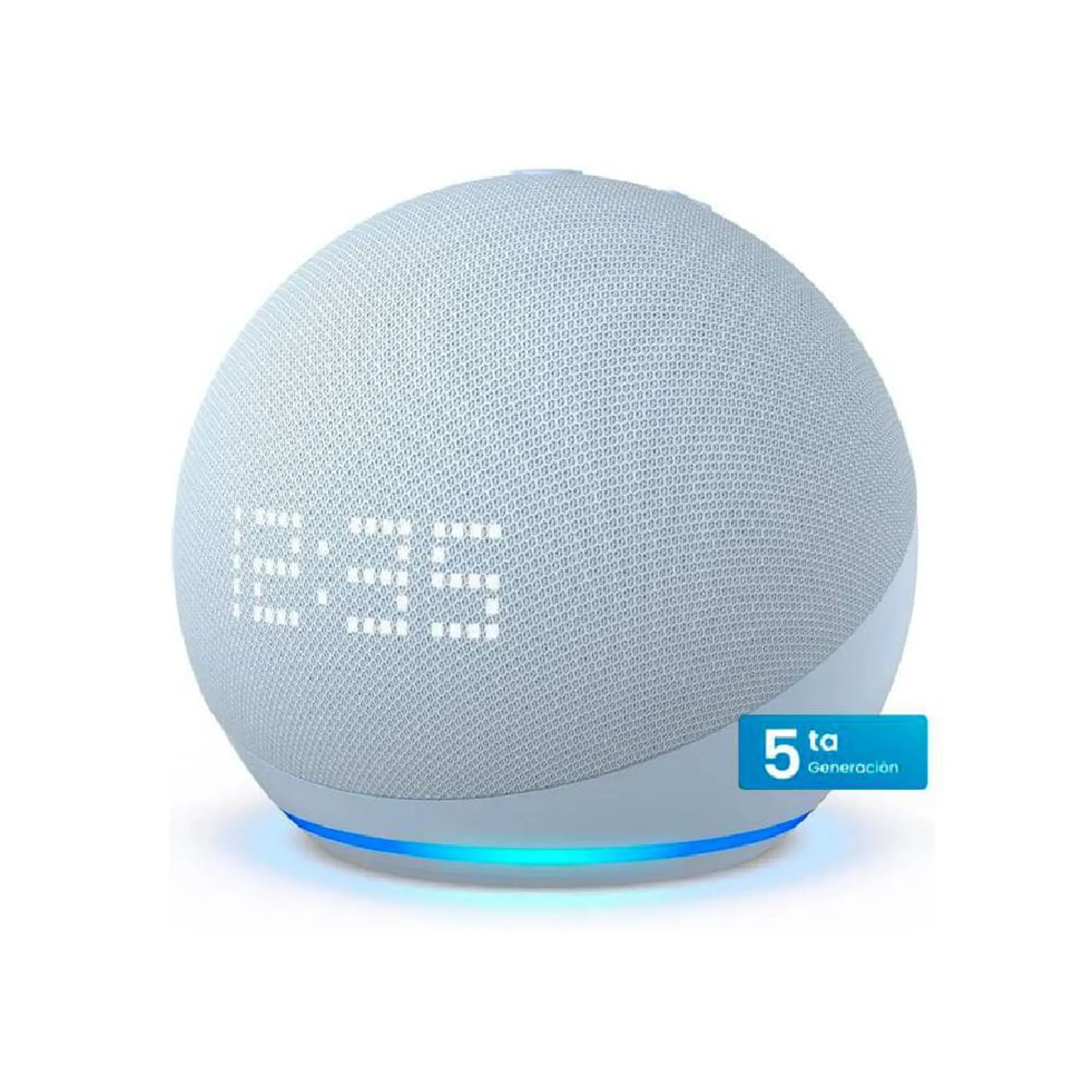 Parlante Inteligente Amazon Alexa con Reloj Echo Dot 5ta Generación Azul