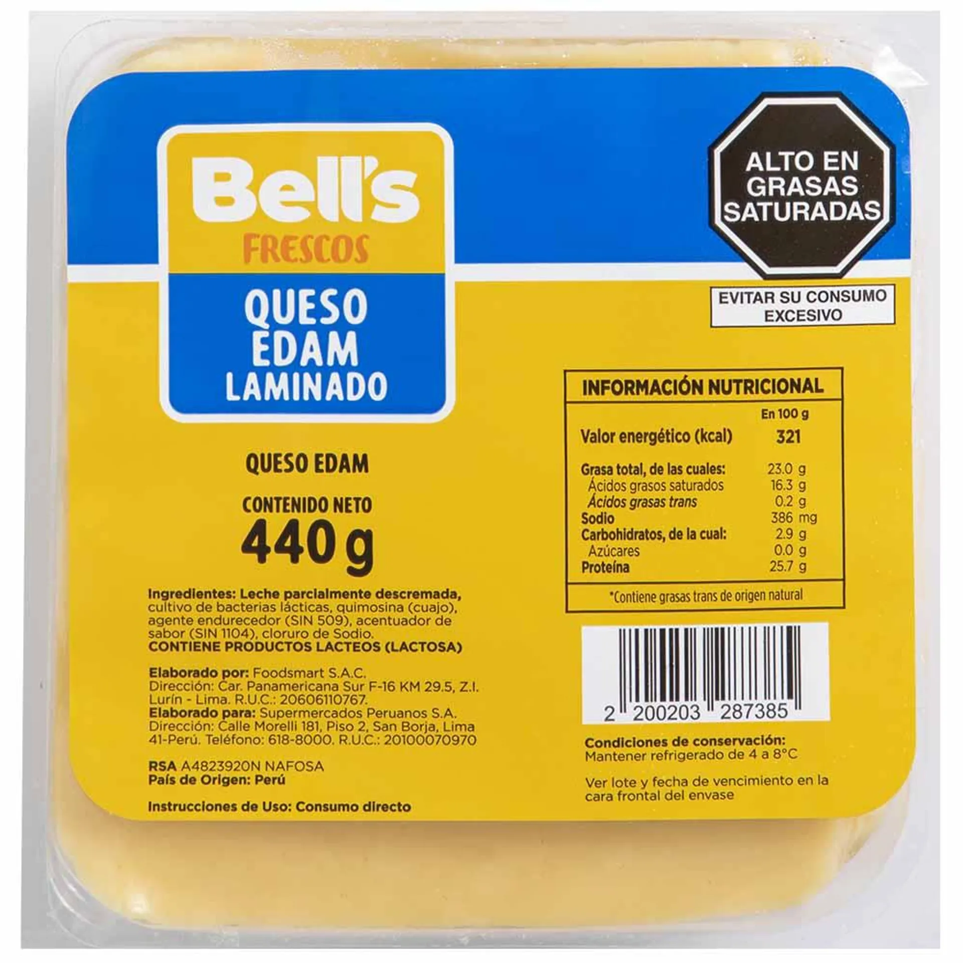 Queso Edam BELLS Paquete 440g