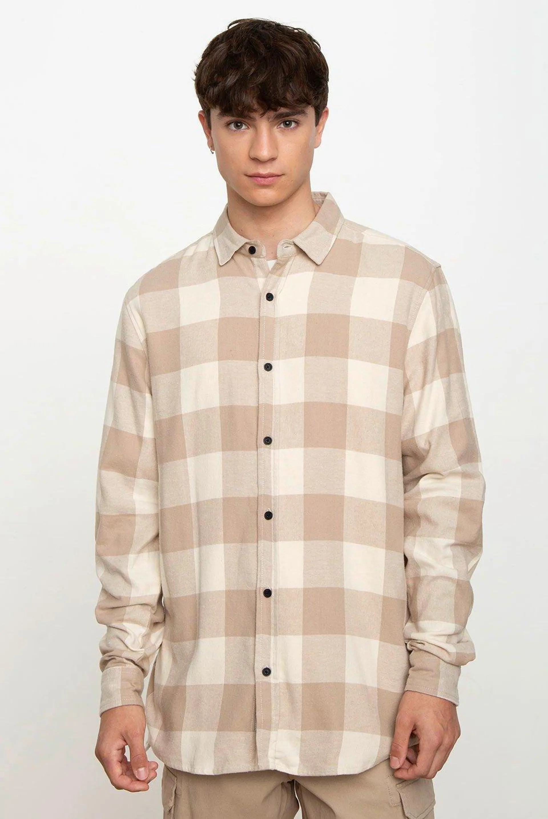 Camisa 100% Algodón Manga Larga Hombre Bearcliff