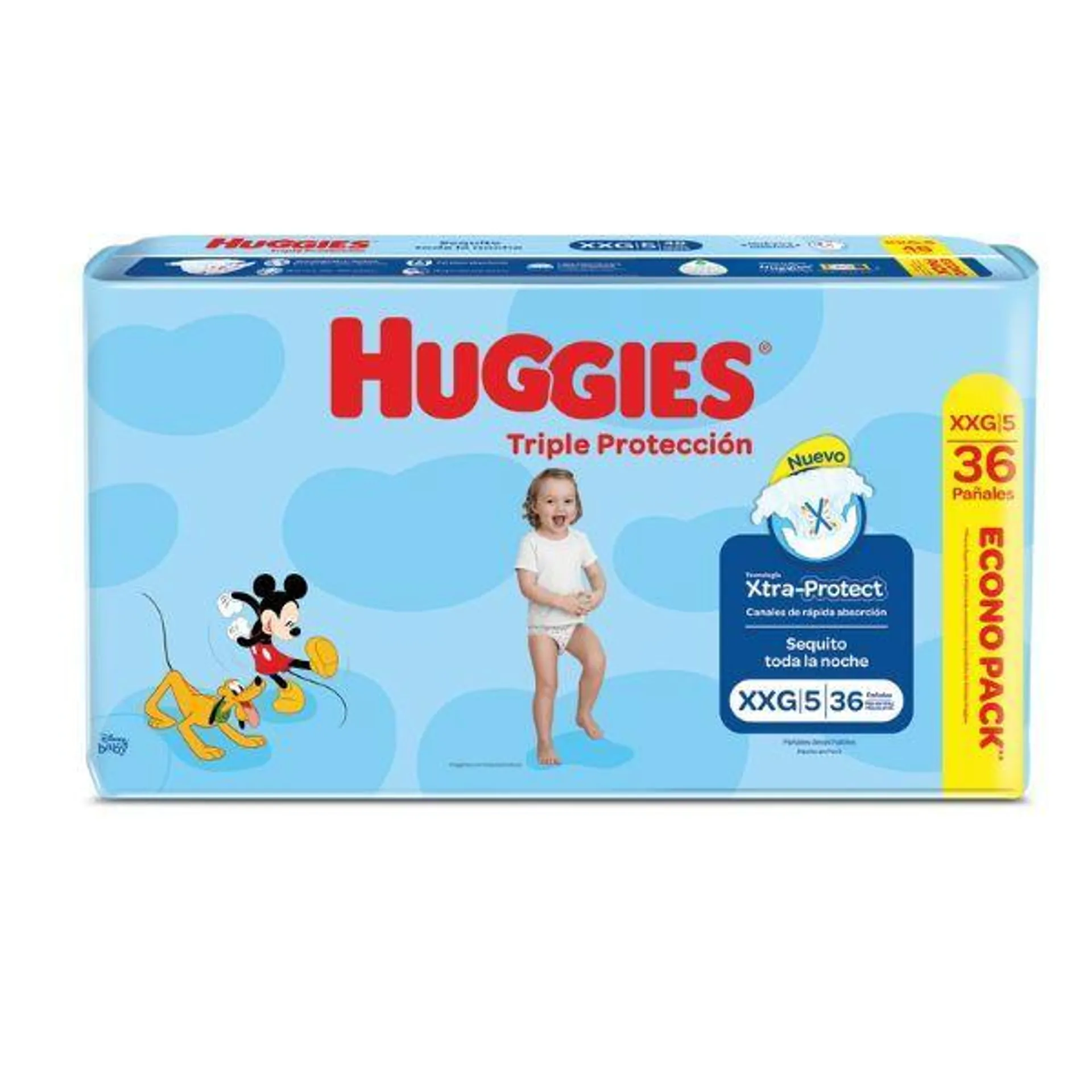 Pañal Huggies Triple Protección Talla XXG - Bolsa 36 UN