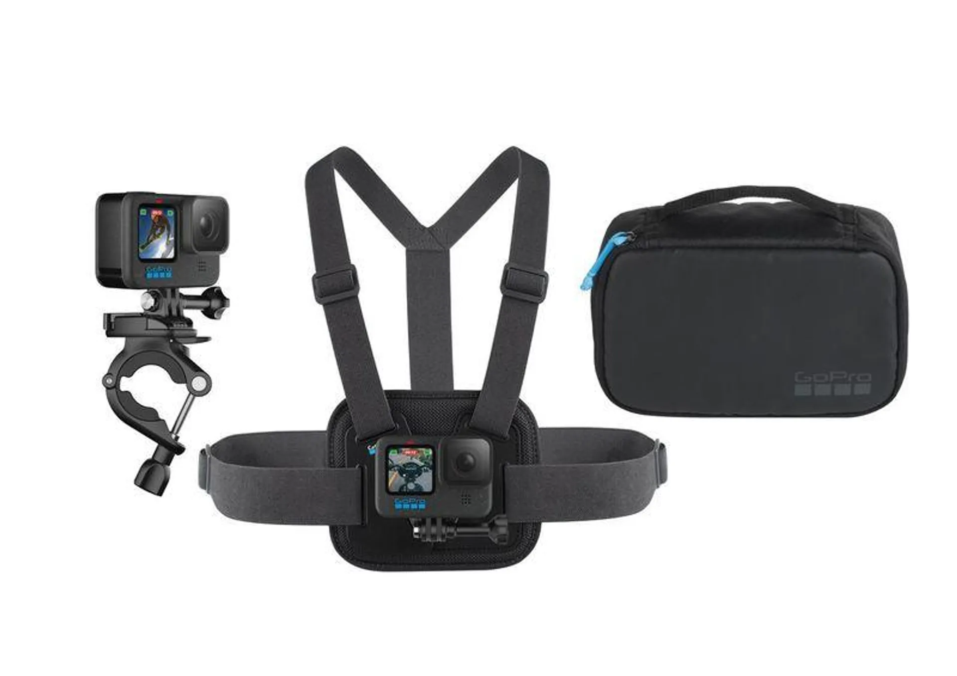 GOPRO KIT 3 ACCESORIOS CHESTY + SOPORTE