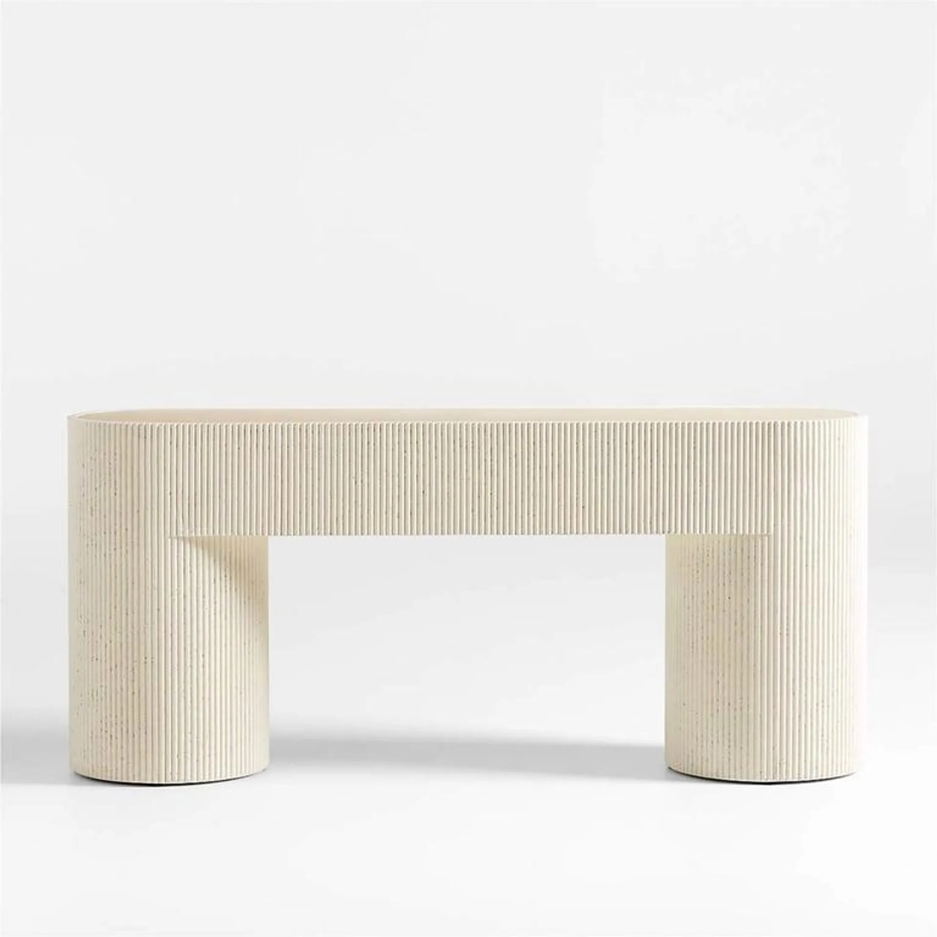 Consola Kahn de Madera con Estructura de Concreto Ribbed 