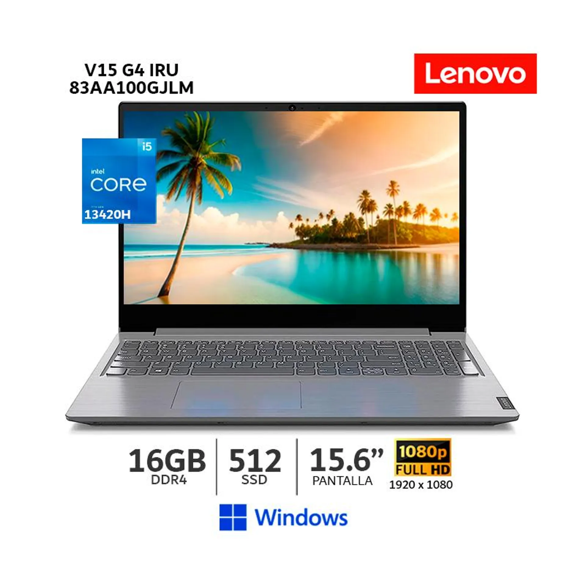 Laptop Lenovo V15 G4 IRU Intel Core i5 13420H, 16Gb Ram, 512Gb SSD, 15.6 FHD, Windows, 83A100GJLM