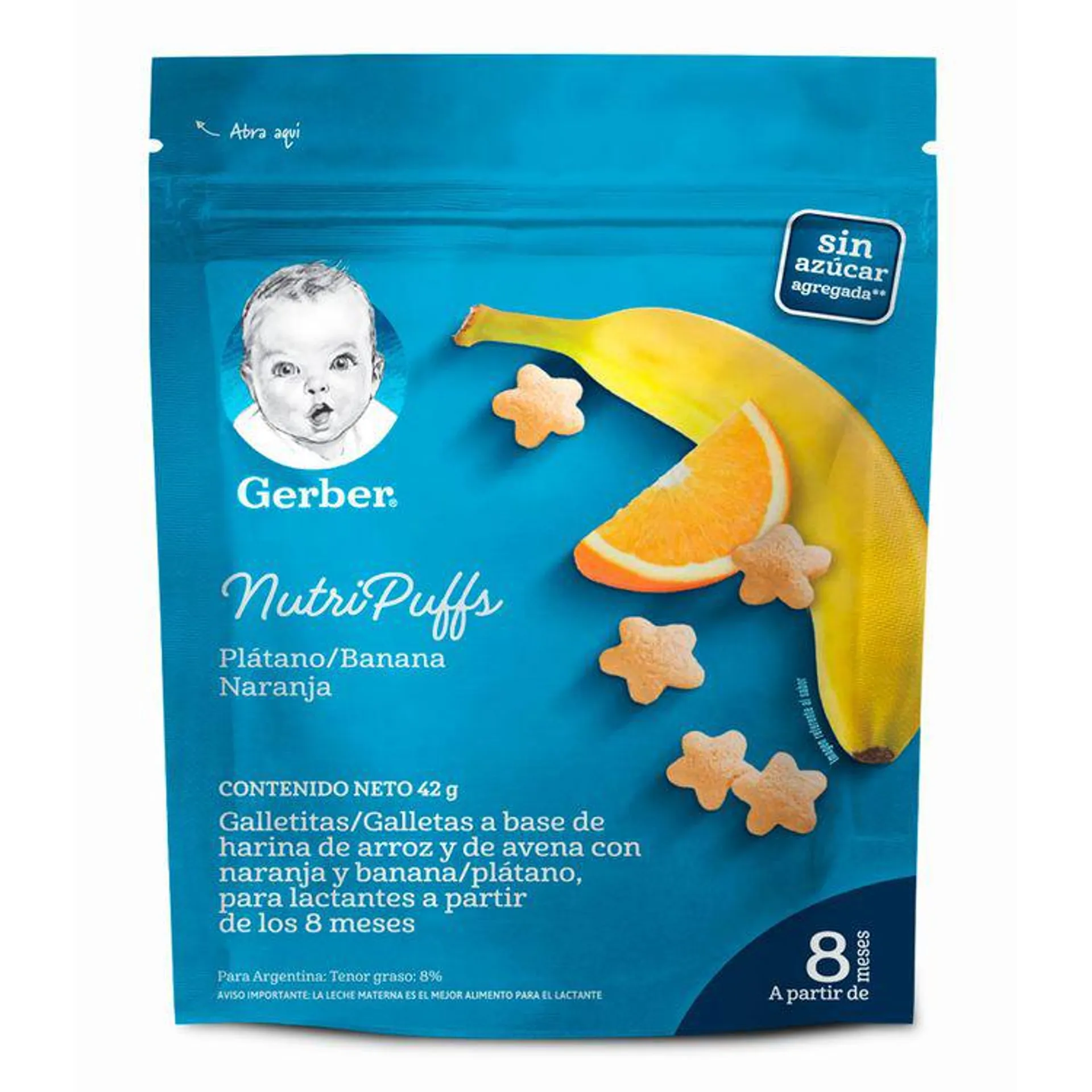Galletas con Naranja y Plátano Nutri Puffs Gerber 42g
