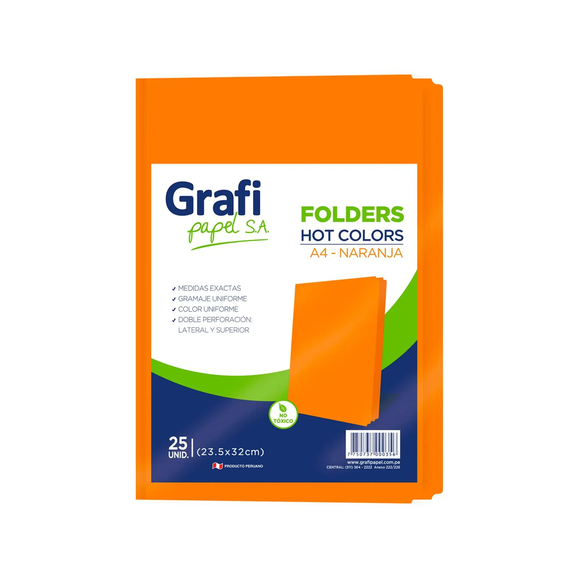 Folder Grafipapel Manila A4 Naranja - Pqte x 25