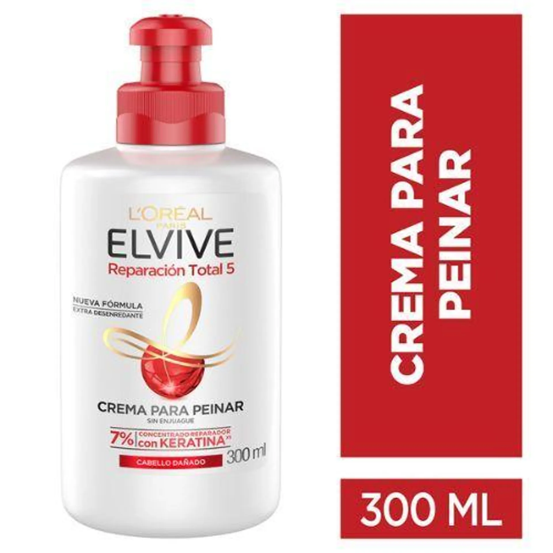 Crema Para Peinar Elvive Reparación Total - Frasco 300 Ml