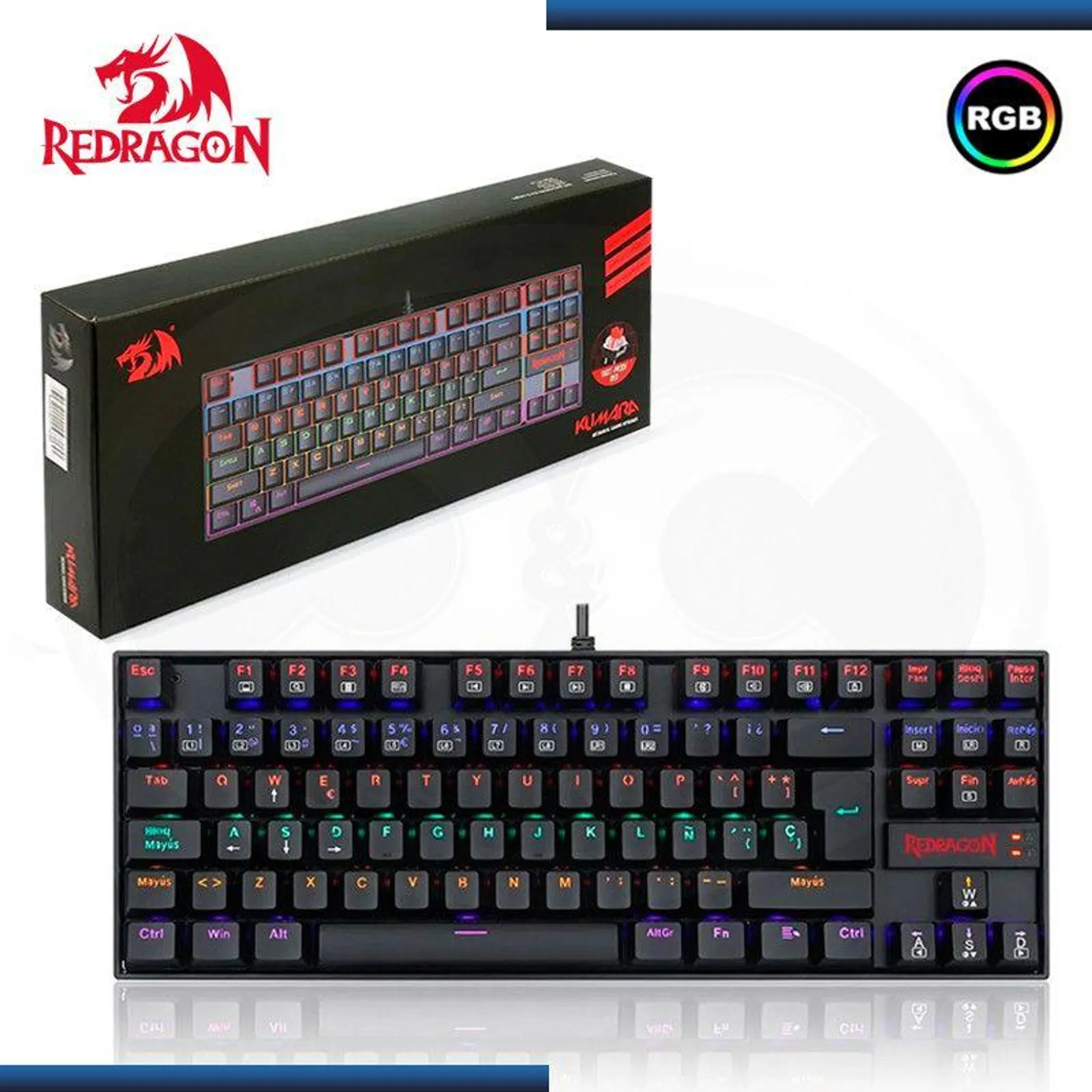 Teclado Redragon KUMARA Rainbow K552-KR-SP BLACK Spanish