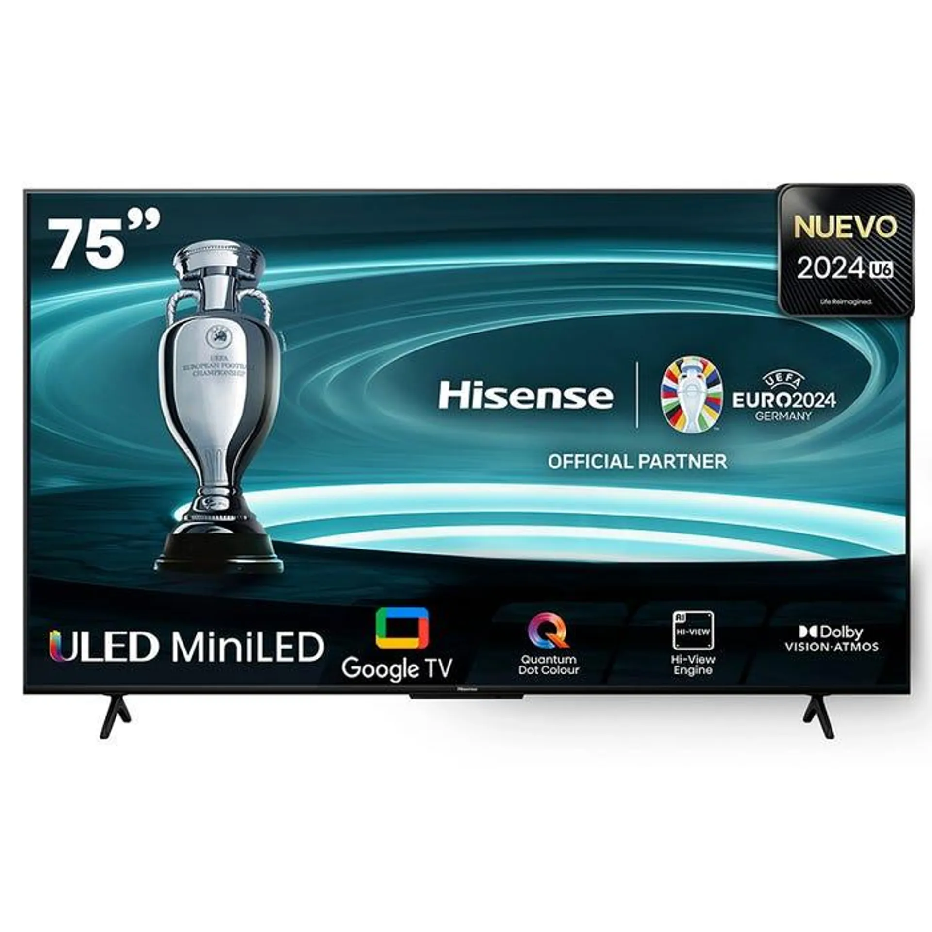 TV Hisense 75" UHD 4K QLED Google TV 75U6N