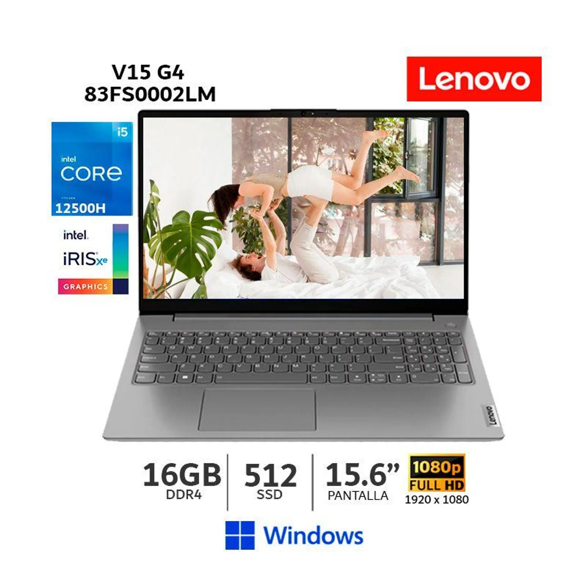 Laptop Lenovo V15 G4 IAH Core i5-12500H 16Gb Ram 512Gb SSD 156” Wind 83FS0003LM.