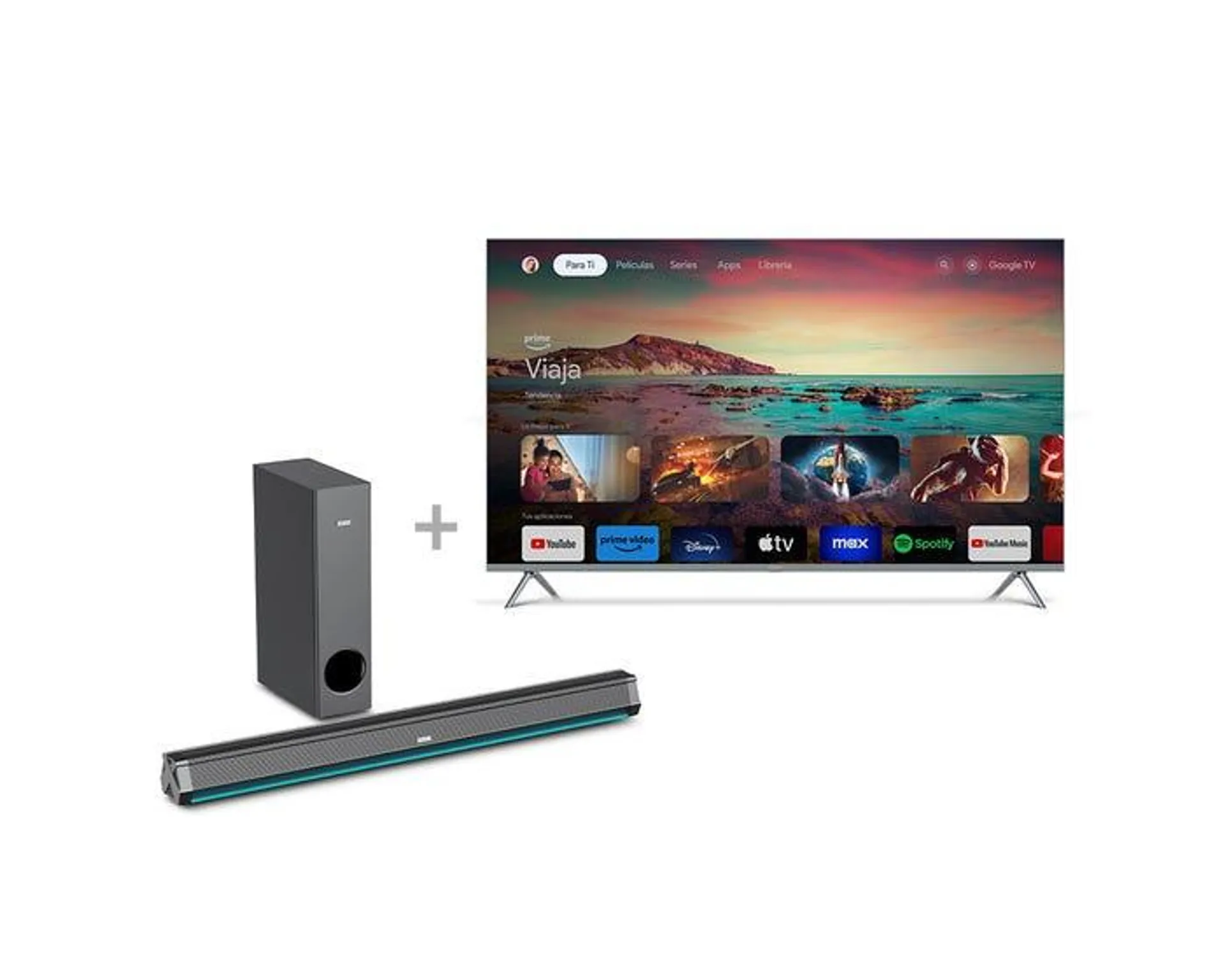 Televisor Miray Mini LED 4K UHD Smart 65" MQM65-T1000GBT + Soundbar Miray SBM-S28R Bluetooth