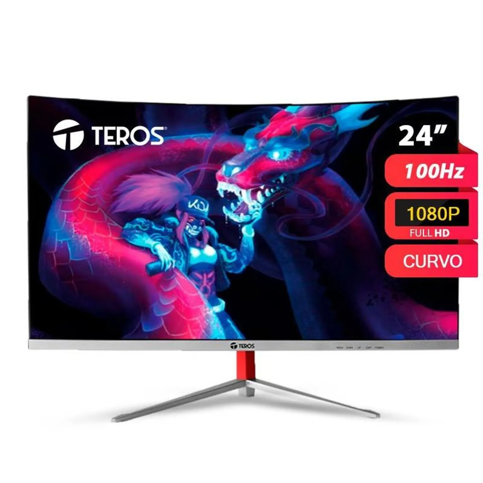 Monitor Gamer Curvo Teros 24 Pulgadas Fhd 100hz 1ms 1920x1080