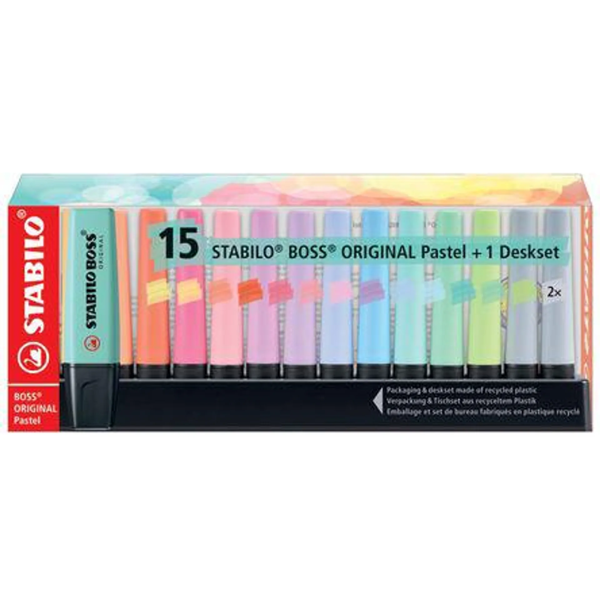 Resaltadores STABILO Boss Desket 15 Colores Pastel