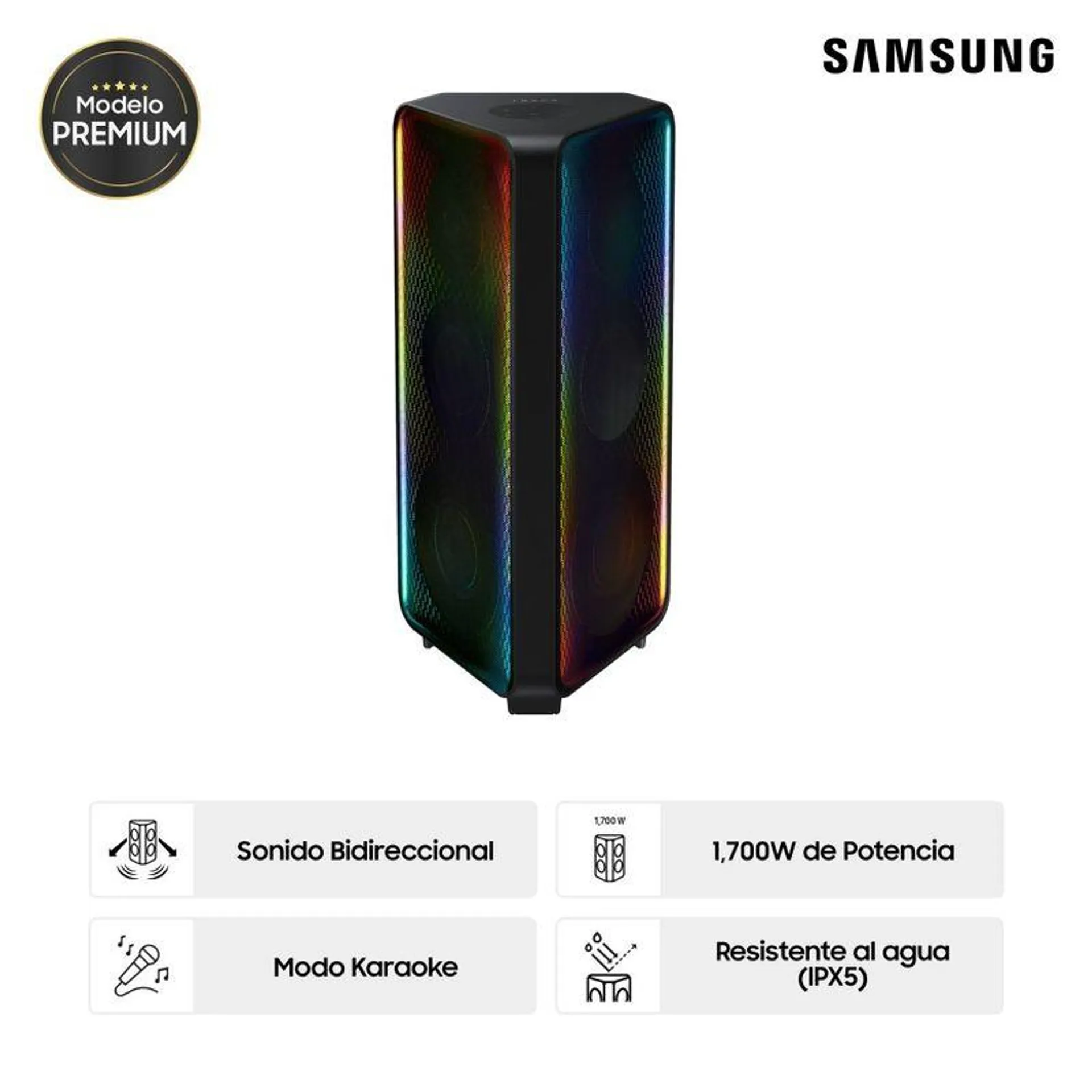 Samsung Torre de Sonido Bluetooth 1700W MX-ST90B/PE