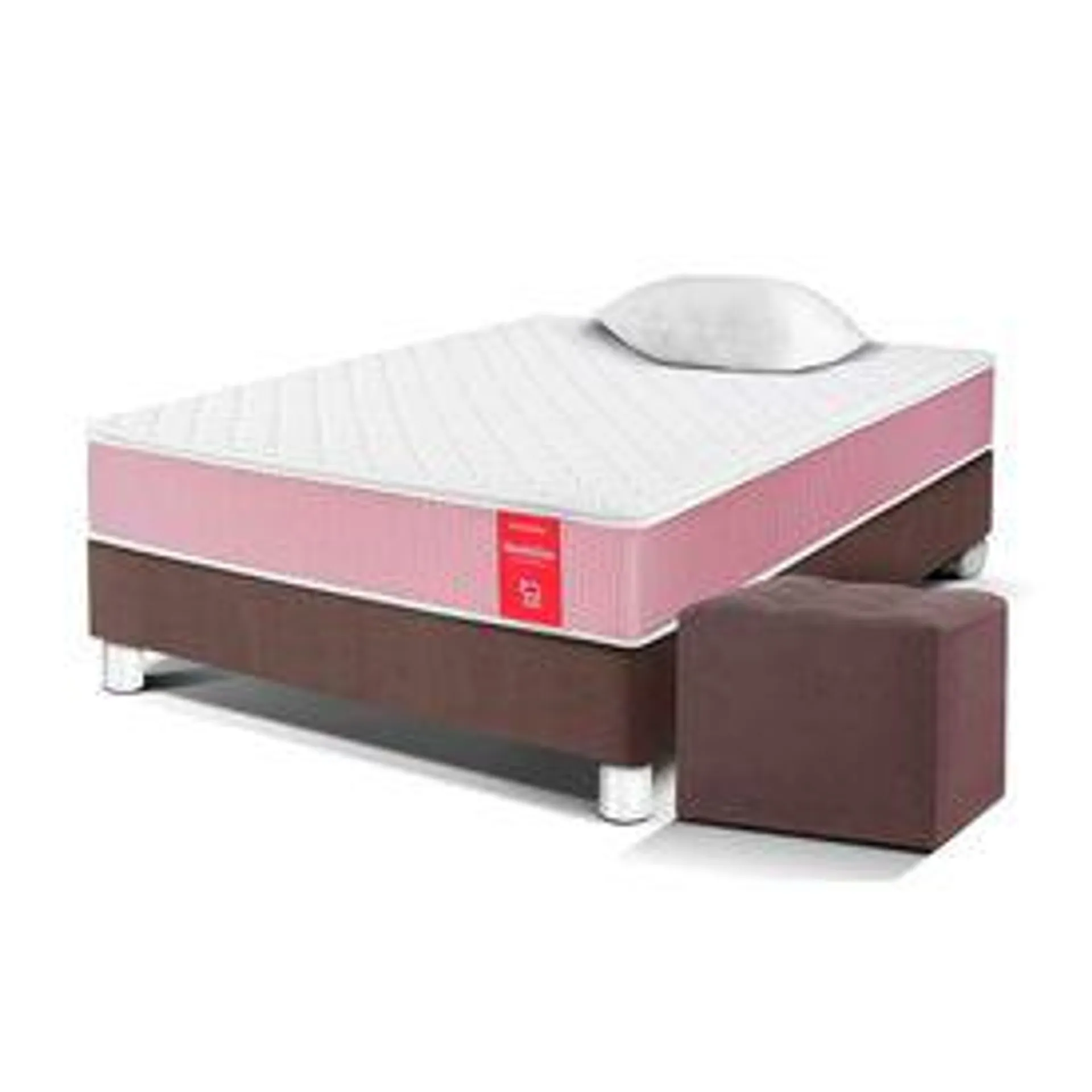 Cama Medallón Ergo 1.5 Plazas + Puff Chocolate