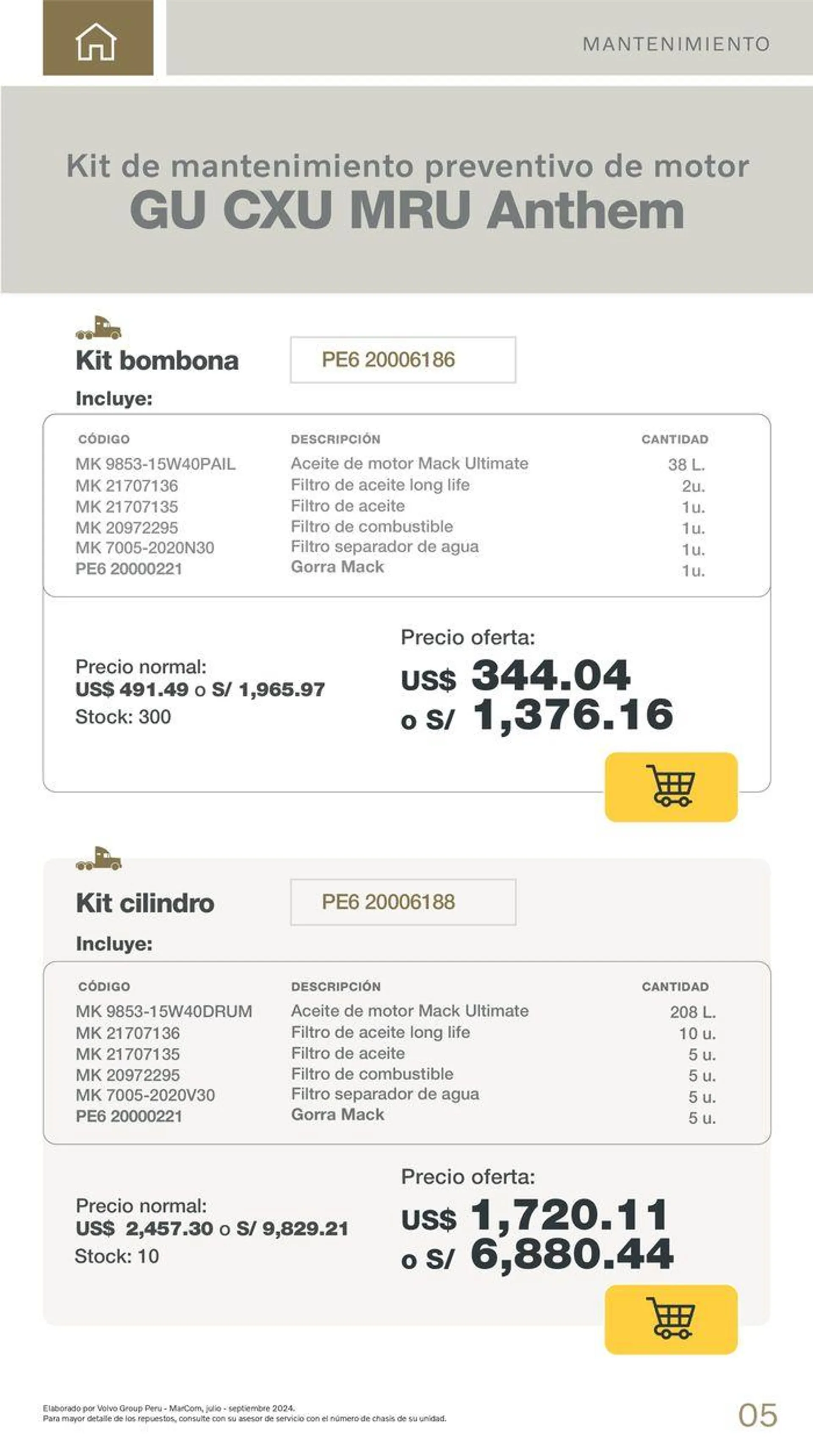 Catalogo de Promociones de repuestos, filtros y lubricantes  10 de julio al 30 de setiembre 2024 - Pag 5