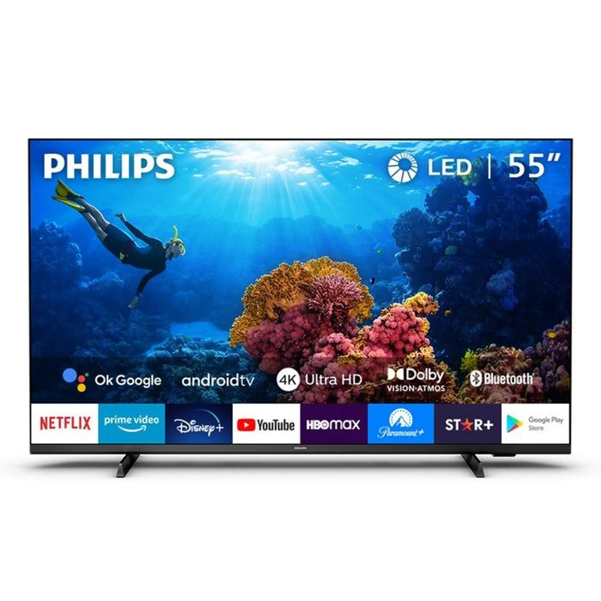 TV Philips 55" 4K UHD Smart Google TV LED 55PUD7406