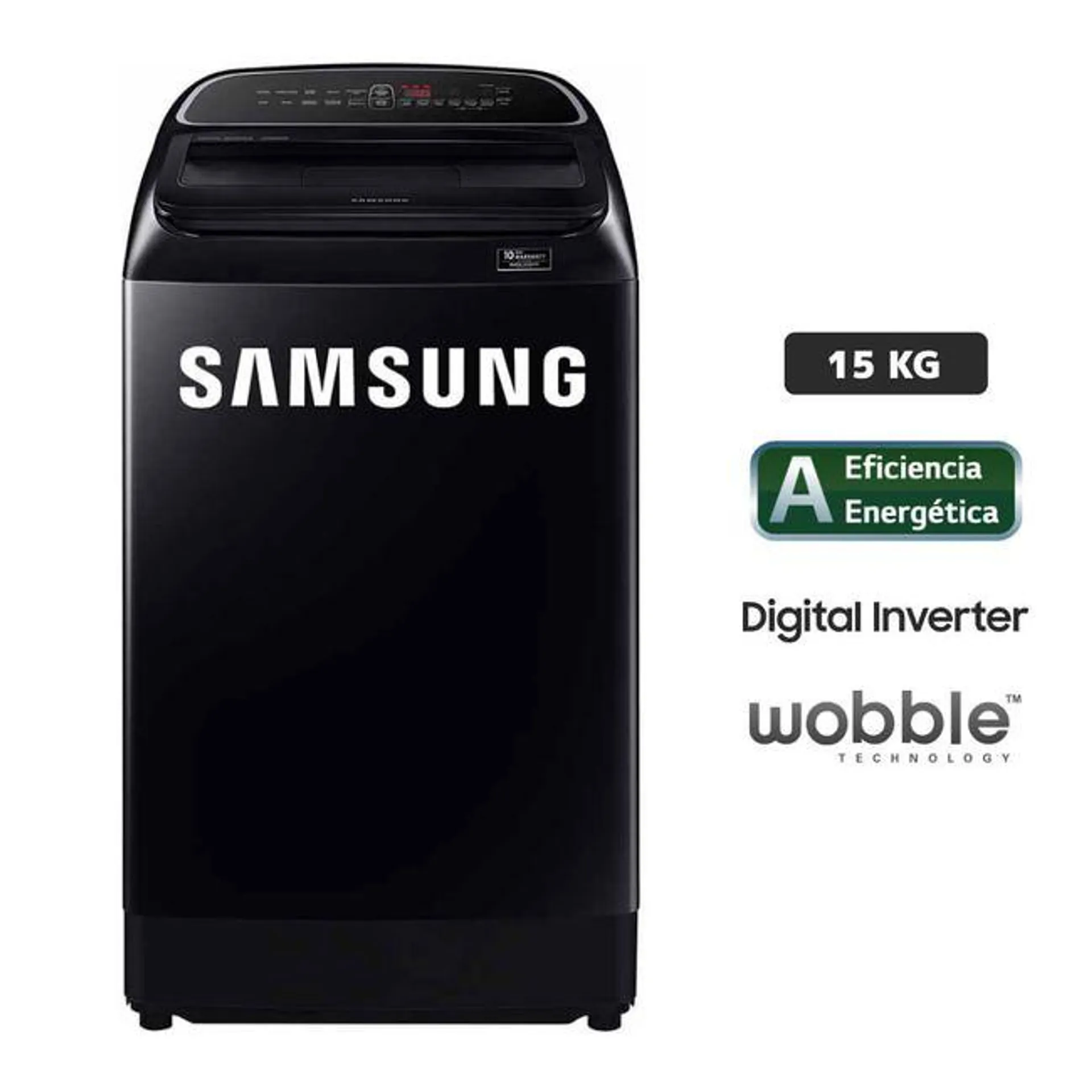 Lavadora SAMSUNG Carga Superior 15Kg WA15T5260BV/PE Negro