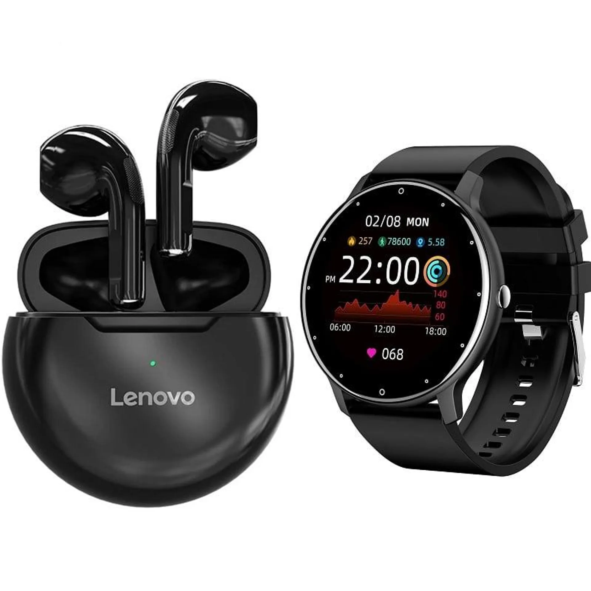 ZL02D Smartwatch+ Lenovo HT38 Auriculares Bluetooth Audífonos In-Ear