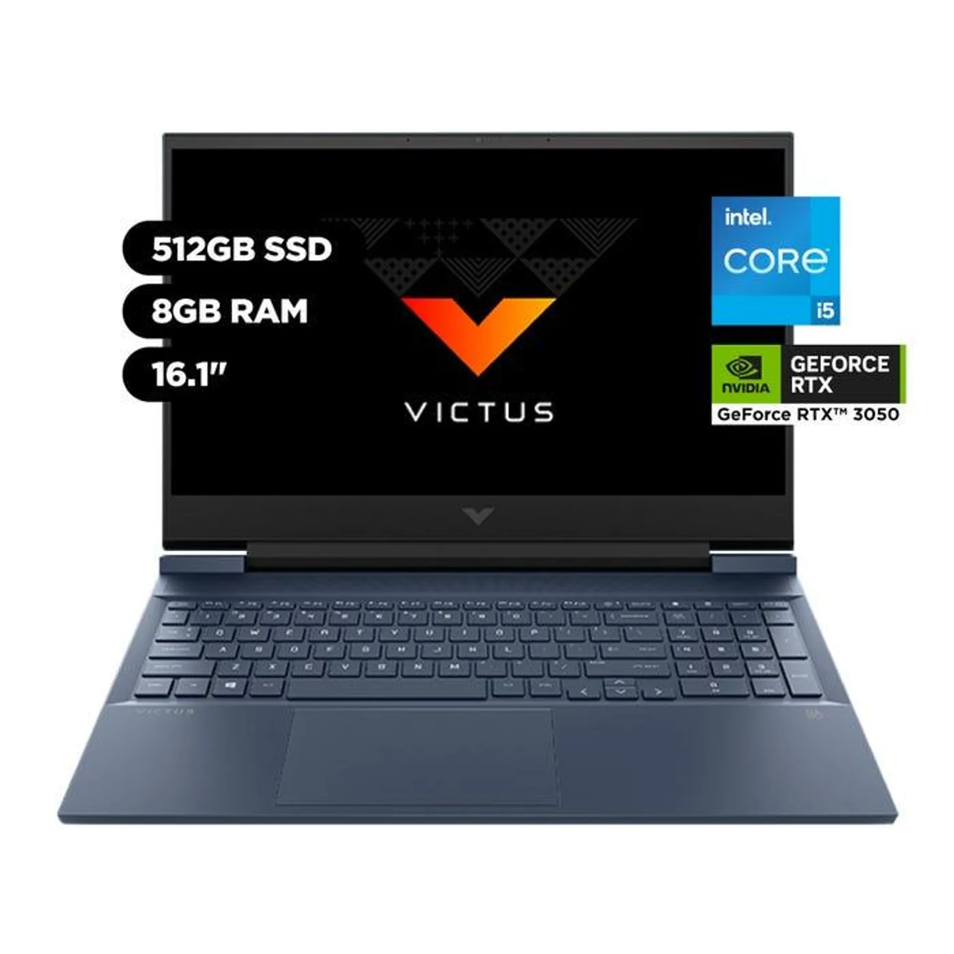 Laptop Gamer HP Victus 16.1" Windows 11 Intel Core i5 8GB 512GB NVIDIA RTX3050 16-D0506LA