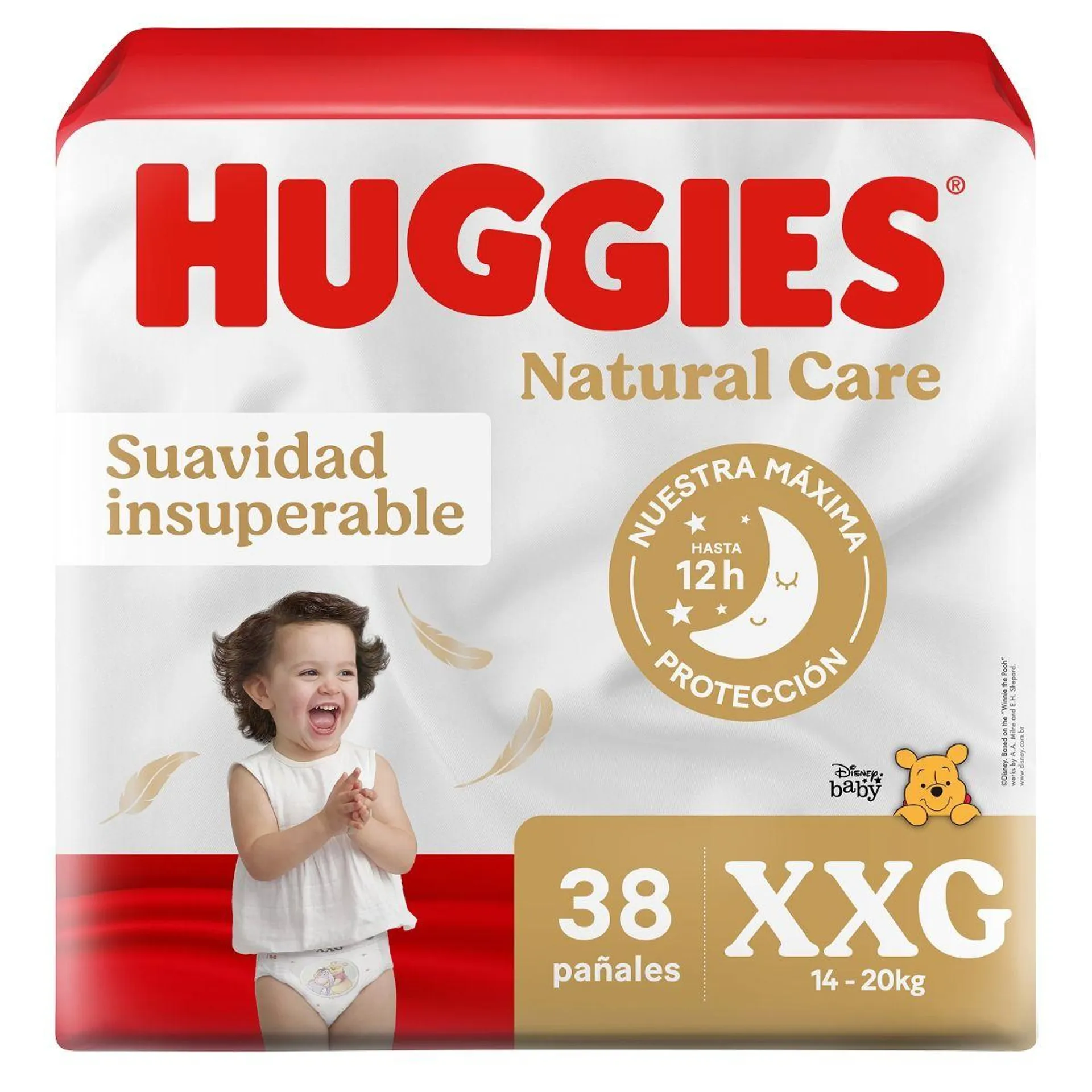 Pañales Huggies Natural Care Talla XXG - Bolsa 38 UN