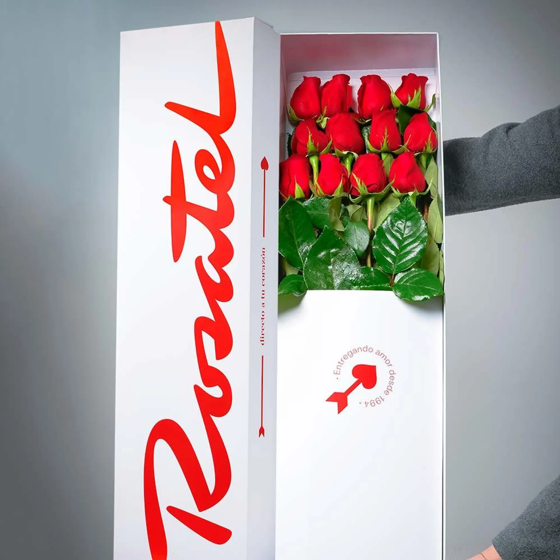 Caja Rosatel con 12 Rosas