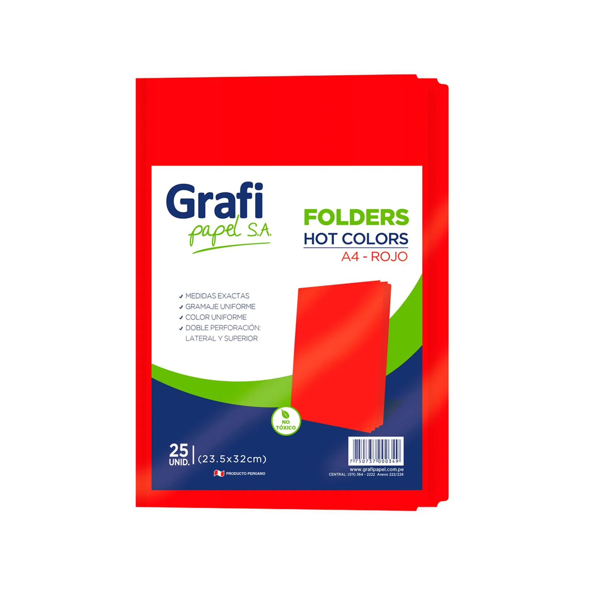 Folder Grafipapel Manila A4 Rojo - Pqte x 25