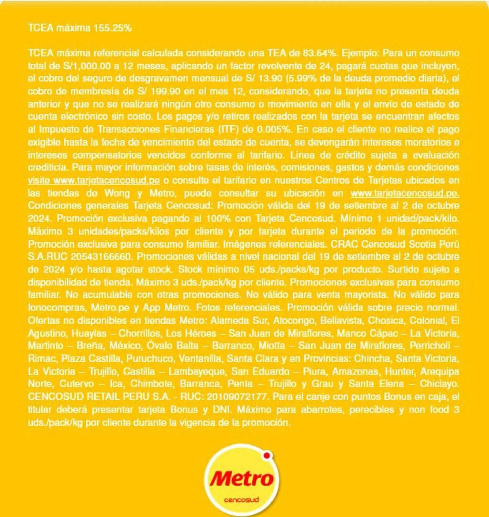 Catalogo de Catálogo Metro 18 de setiembre al 2 de octubre 2024 - Pag 2