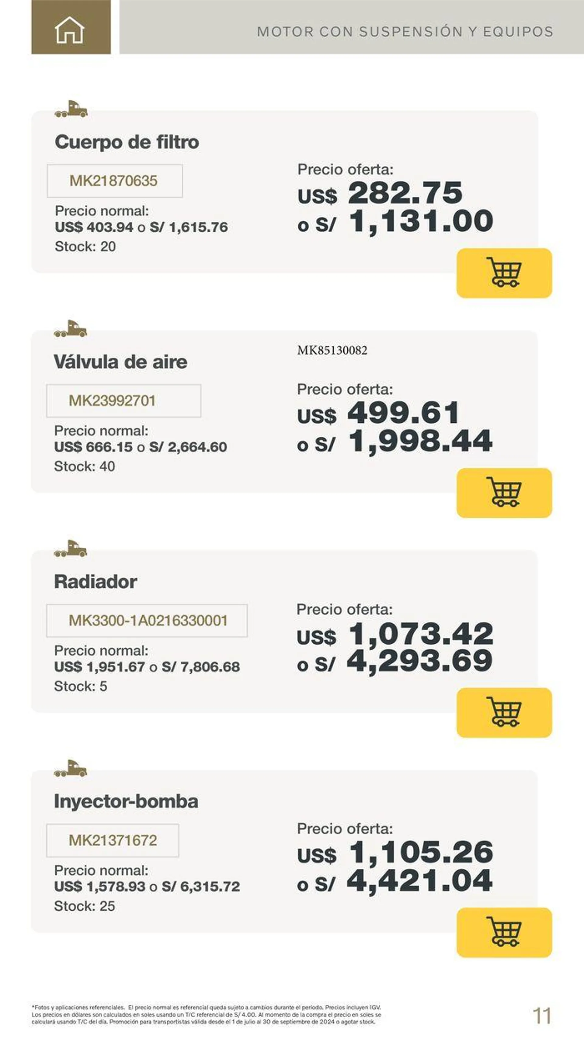 Catalogo de Promociones de repuestos, filtros y lubricantes  10 de julio al 30 de setiembre 2024 - Pag 14