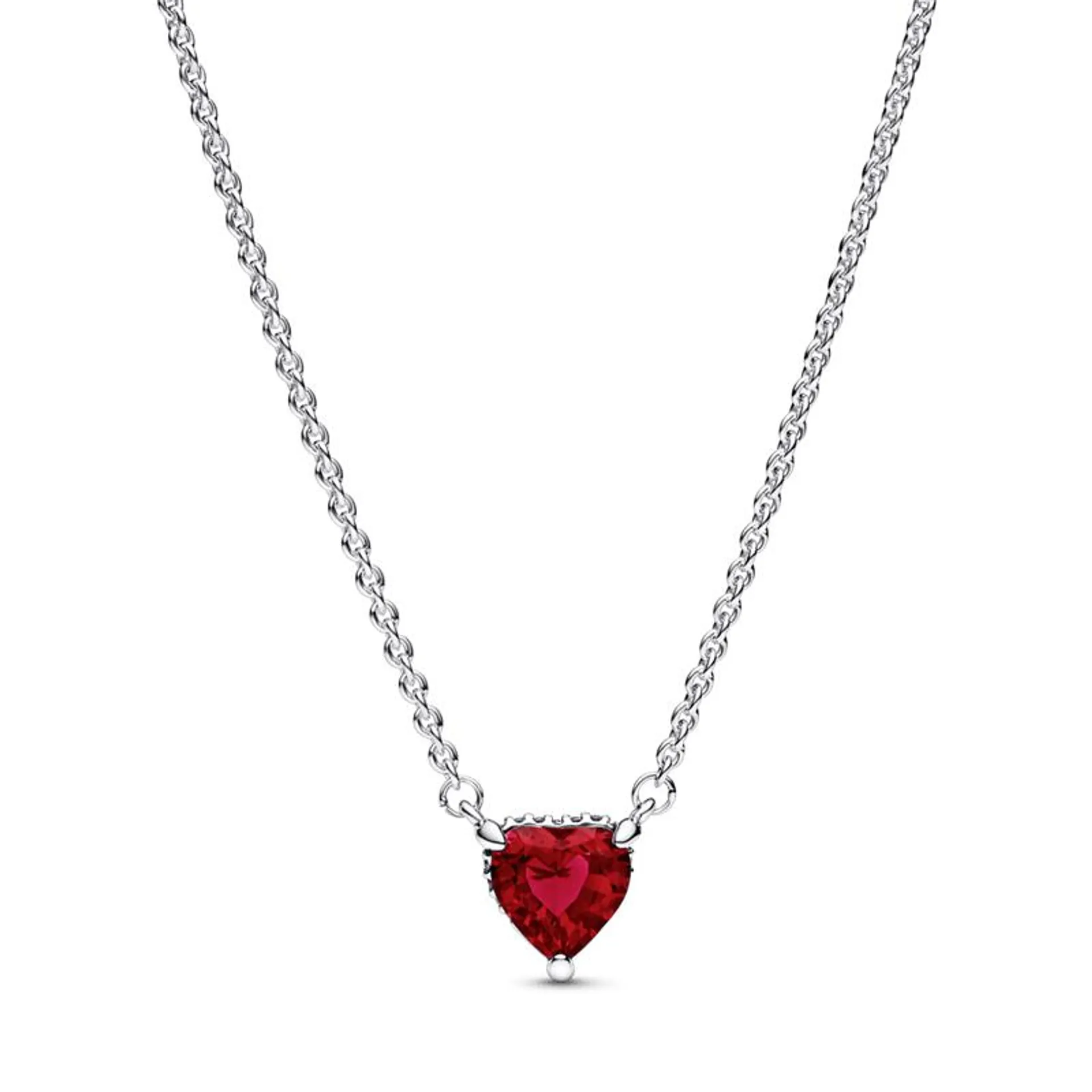 Collar collier con pendiente Halo de corazón reluciente Pandora Plata Esterlina