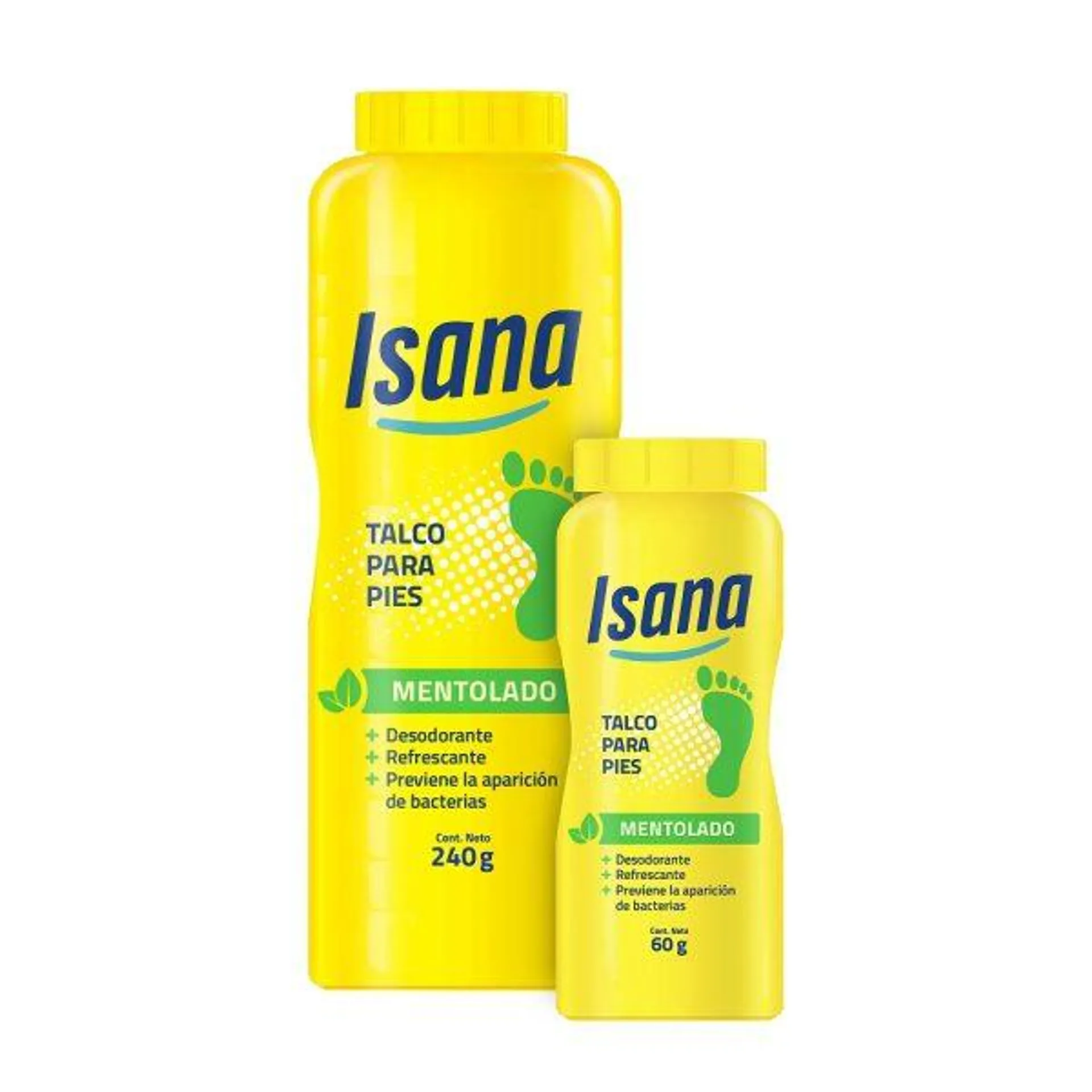 Talco para Pies ISANA Mentolado Frasco 240g + Frasco 60g