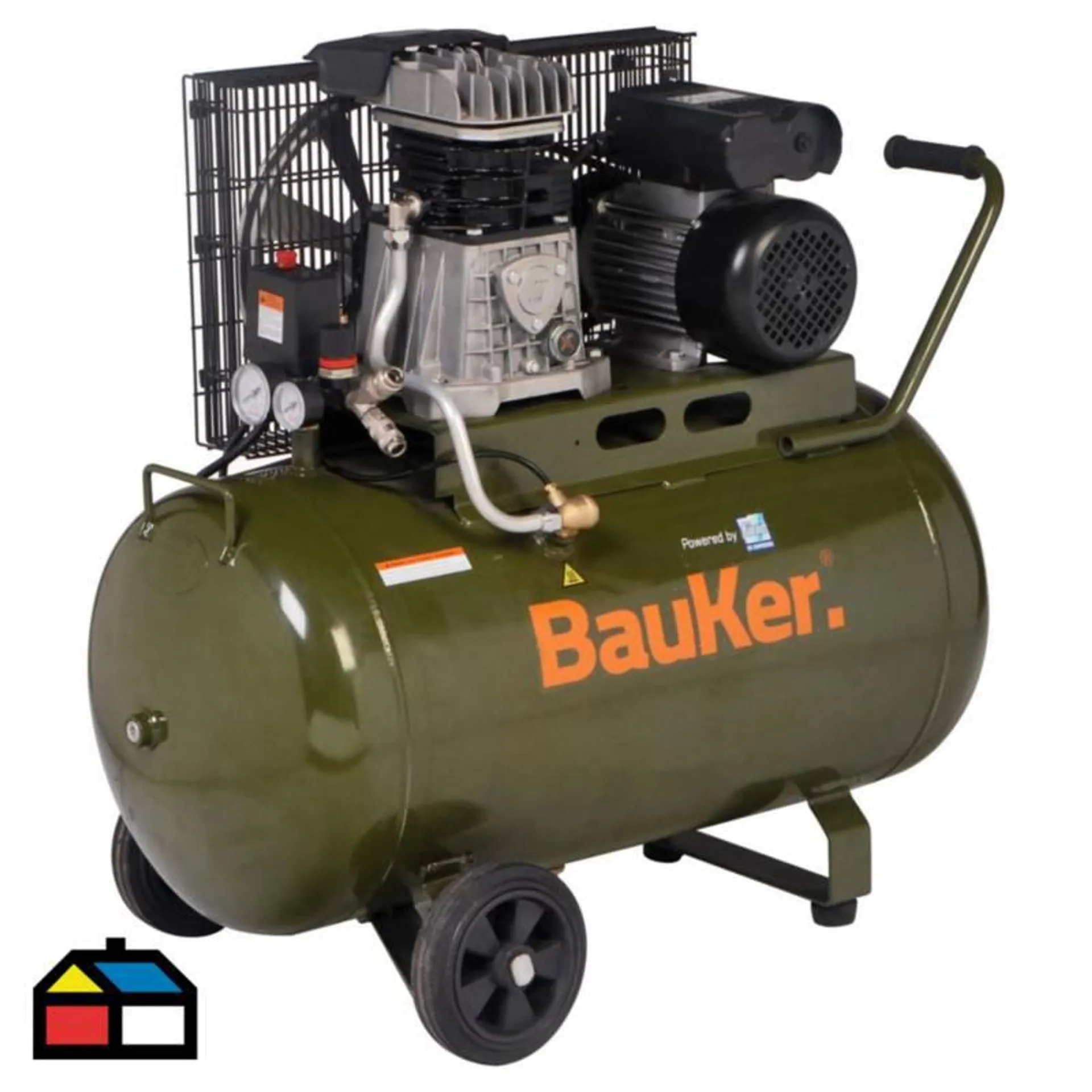 Compresor De Aire 2HP 100 Lt Bauker