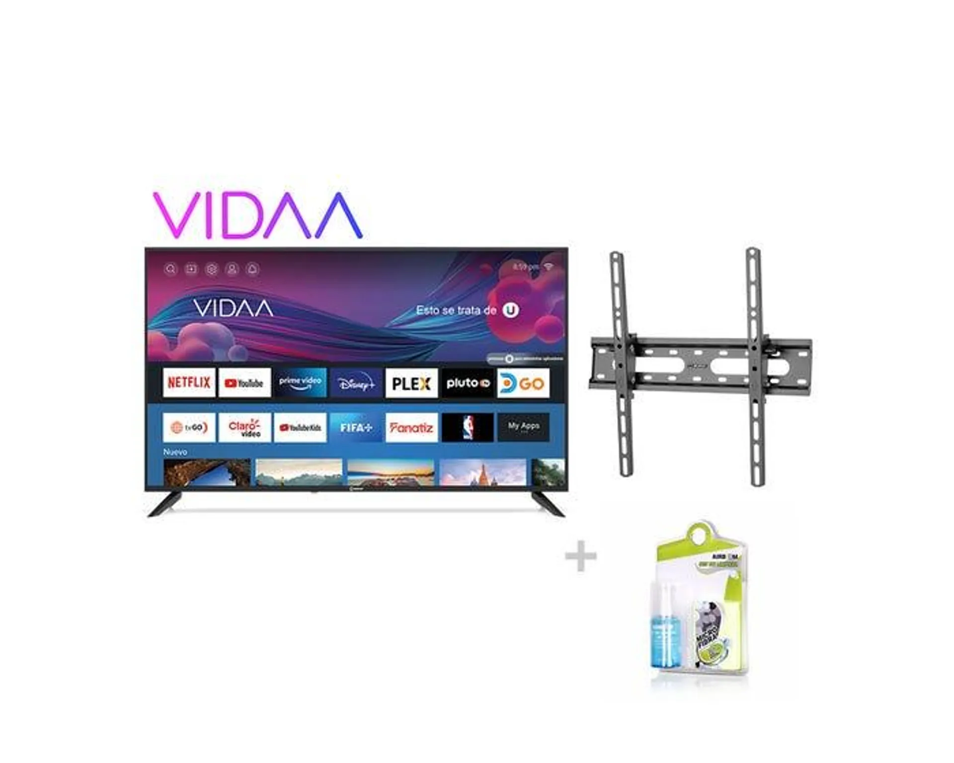 Televisor Miray LED 4K UHD Smart 50" MK50-E204 + Soporte Fijo Miray SFM-32_70 + Kit de Limpieza Airboom AB C5/120ml