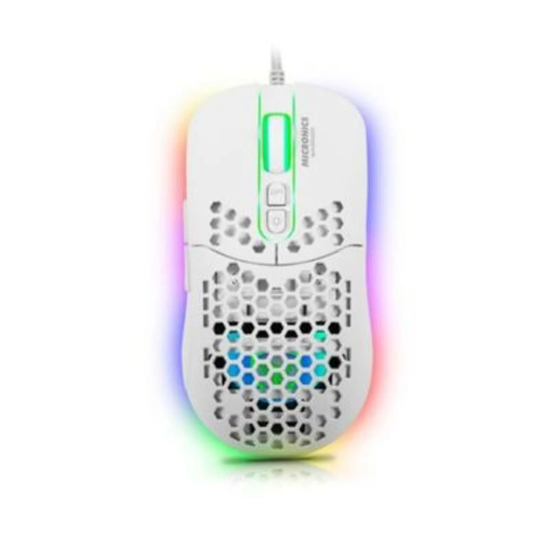 Mouse Gamer Inalámbrico RGB 7Botones Micronics warrior Blanco