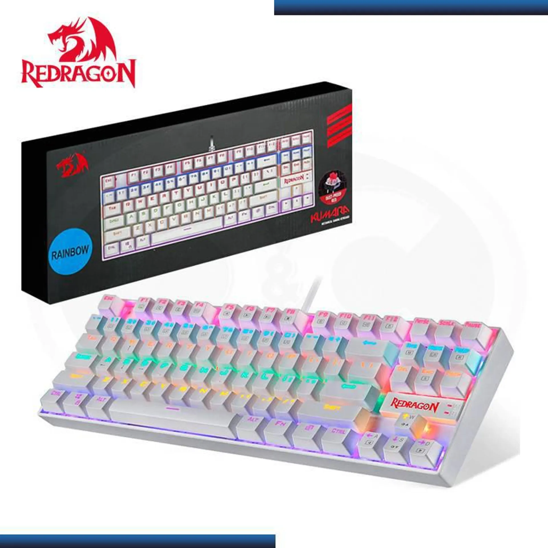 Teclado Redragon KUMARA Rainbow K552W-KR-SP WHITE Spanish