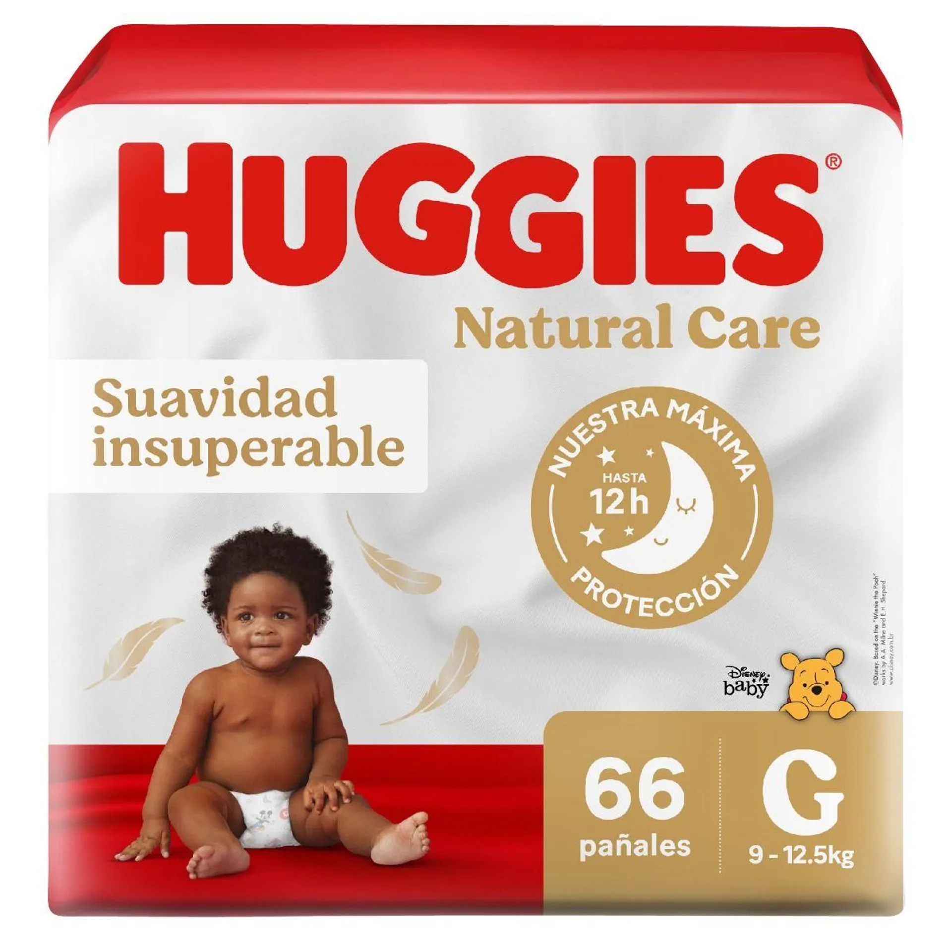 Pañales Huggies Natural Care Bigpack Talla G - Bolsa 66 UN