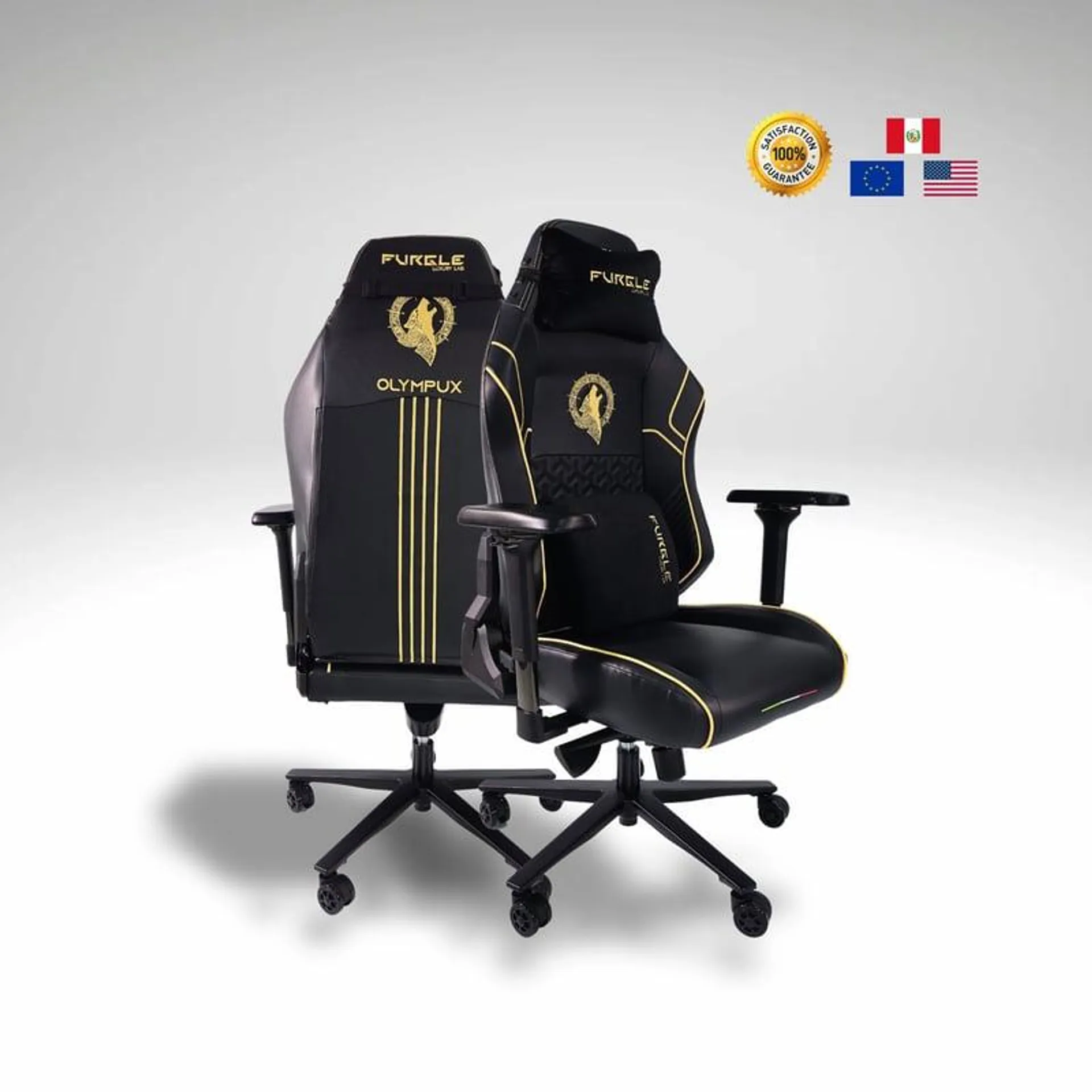 Silla Gamer Furgle Luxury Lab Tecnología Europea Dorado Olimpux