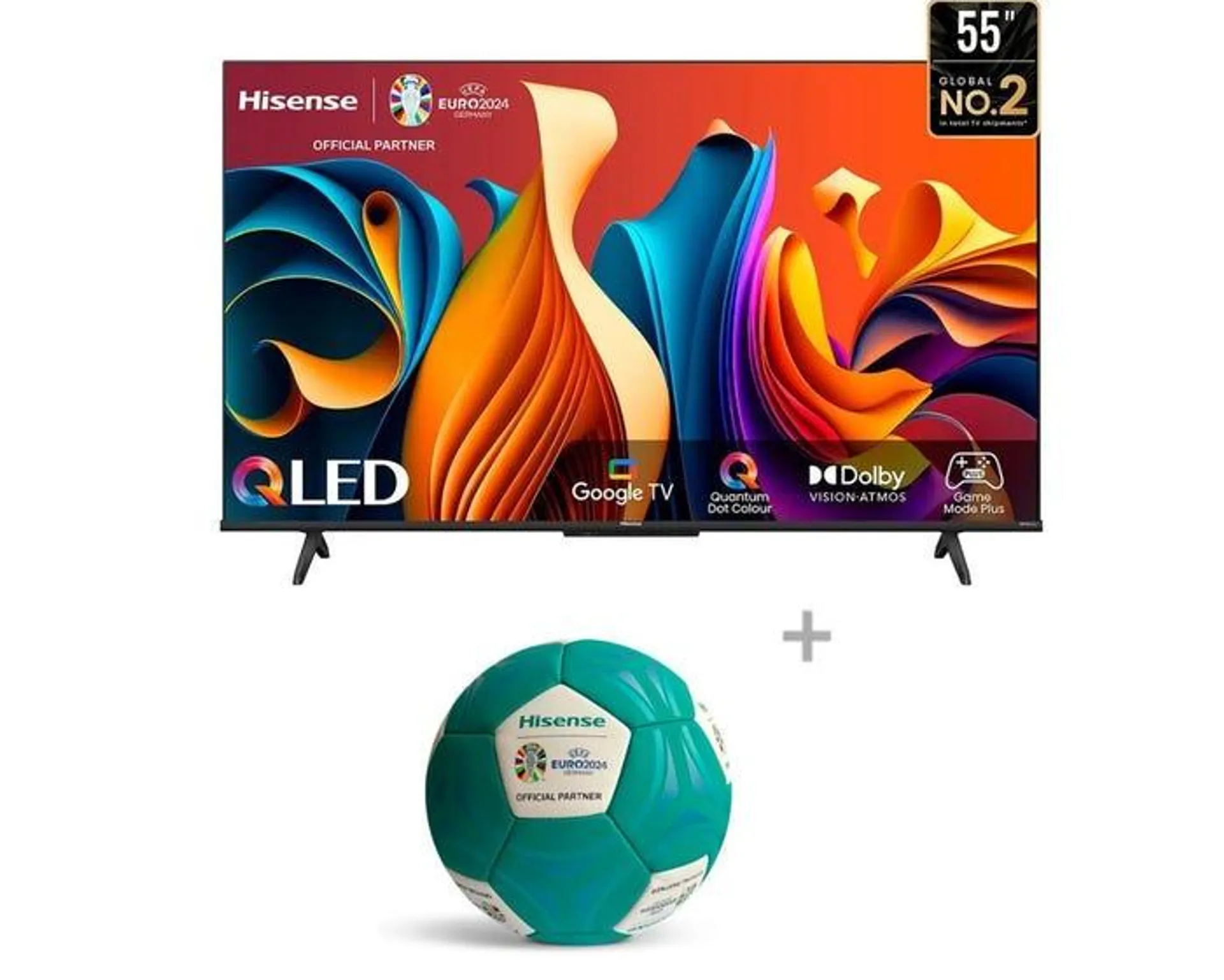 Televisor Hisense Smart TV 55" QLED 4K 55Q6N + PELOTA HISENSE - EURO 2024