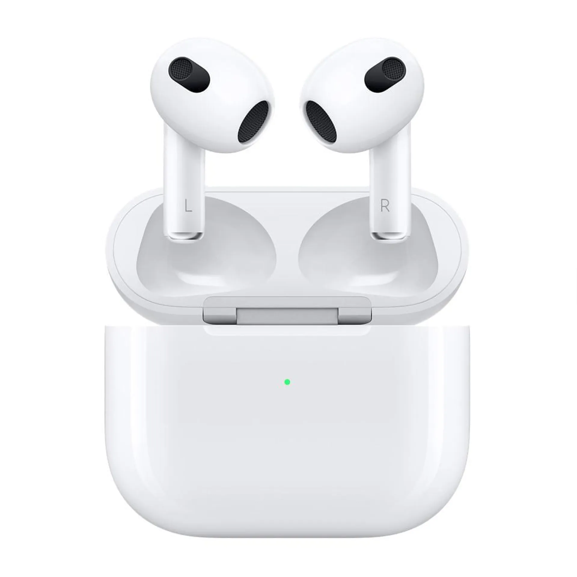 Audífonos bluetooth True Wireless Apple Airpods 3ra generación resistente al agua IPX4, duración máx. 6 horas, carga inalámbrica Qi, blanco