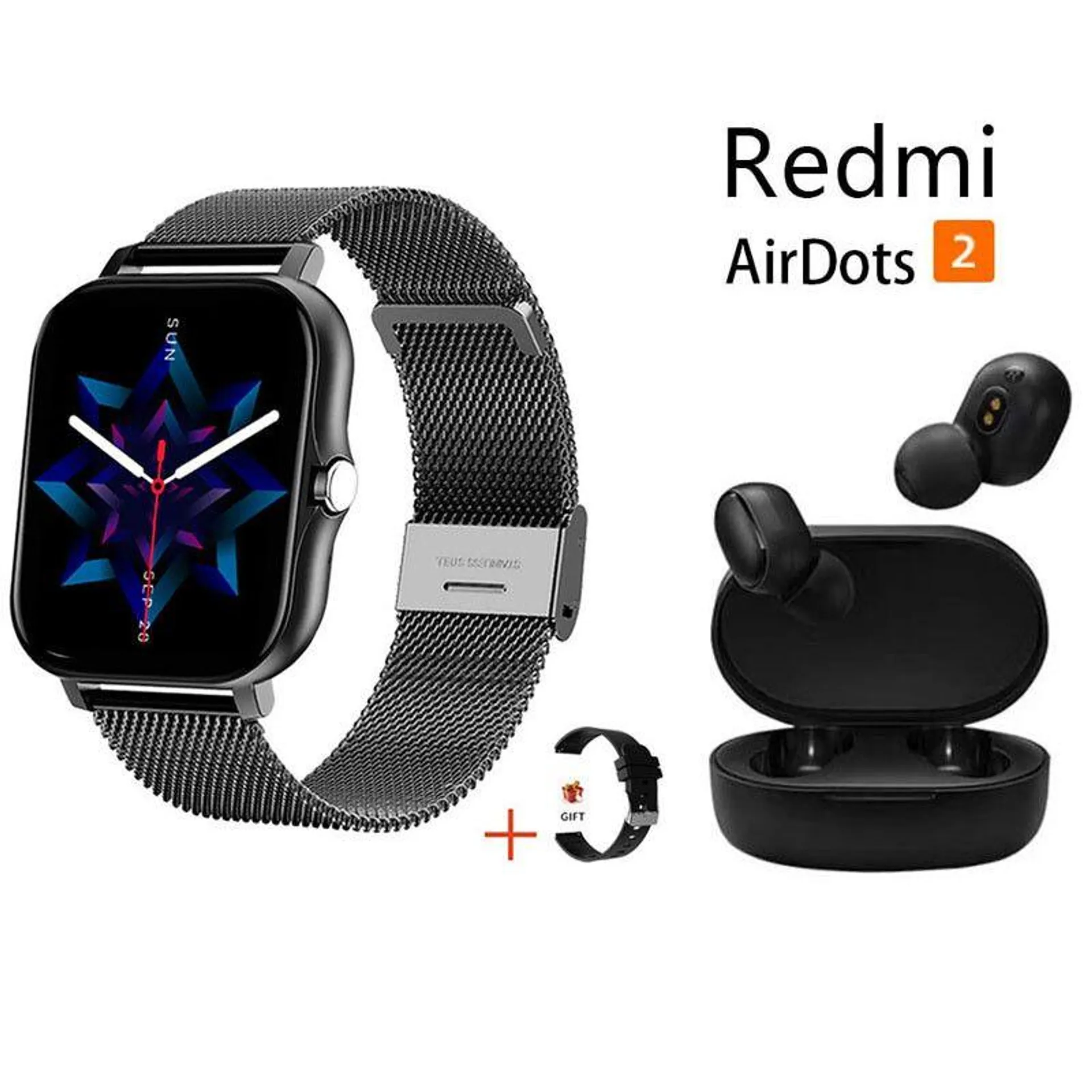 Reloj inteligente Negro de 183 pulgadas + combo Xiaomi Redmi AirDots2