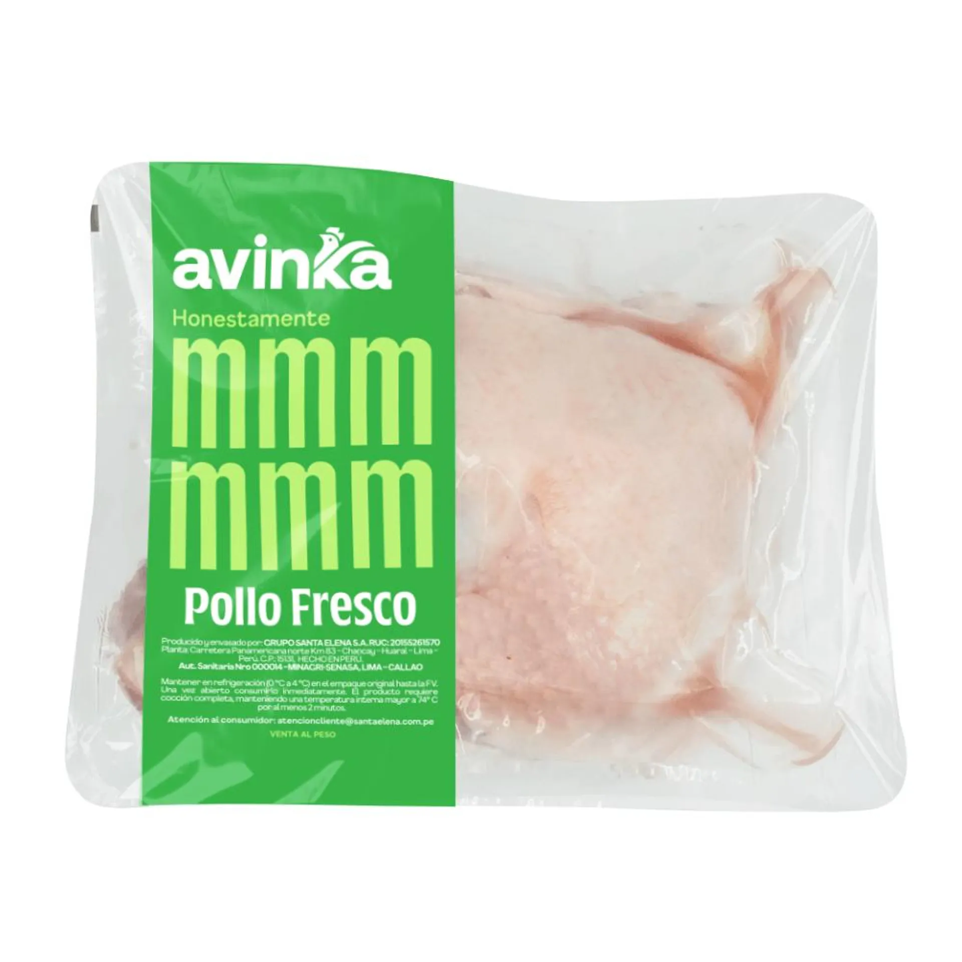 Pierna encuentro de pollo termoformado de 0.900 a 1.100kg.