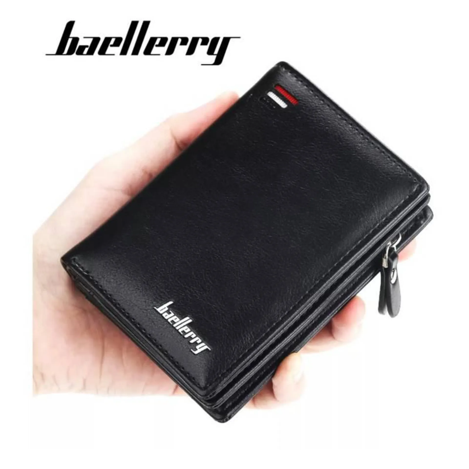 Billetera Hombre Cuero PU Negro Baellerry con Tarjetero y Monedero