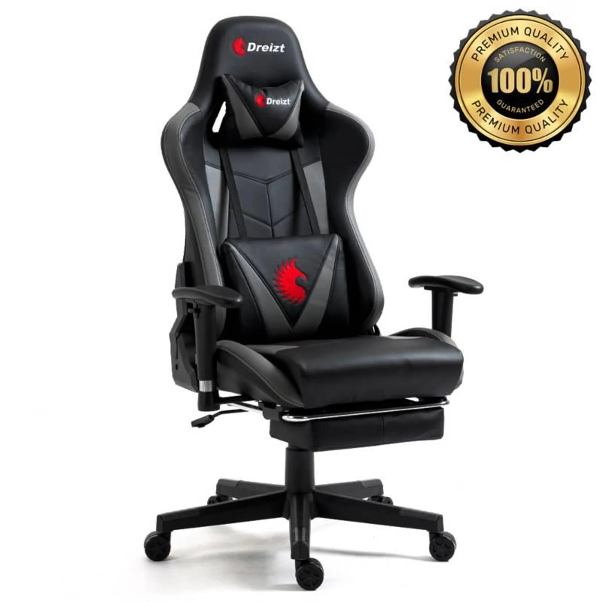 Silla Gamer Dreizt Apolo Series Plomo Pro 180° Alta Calidad Posapies