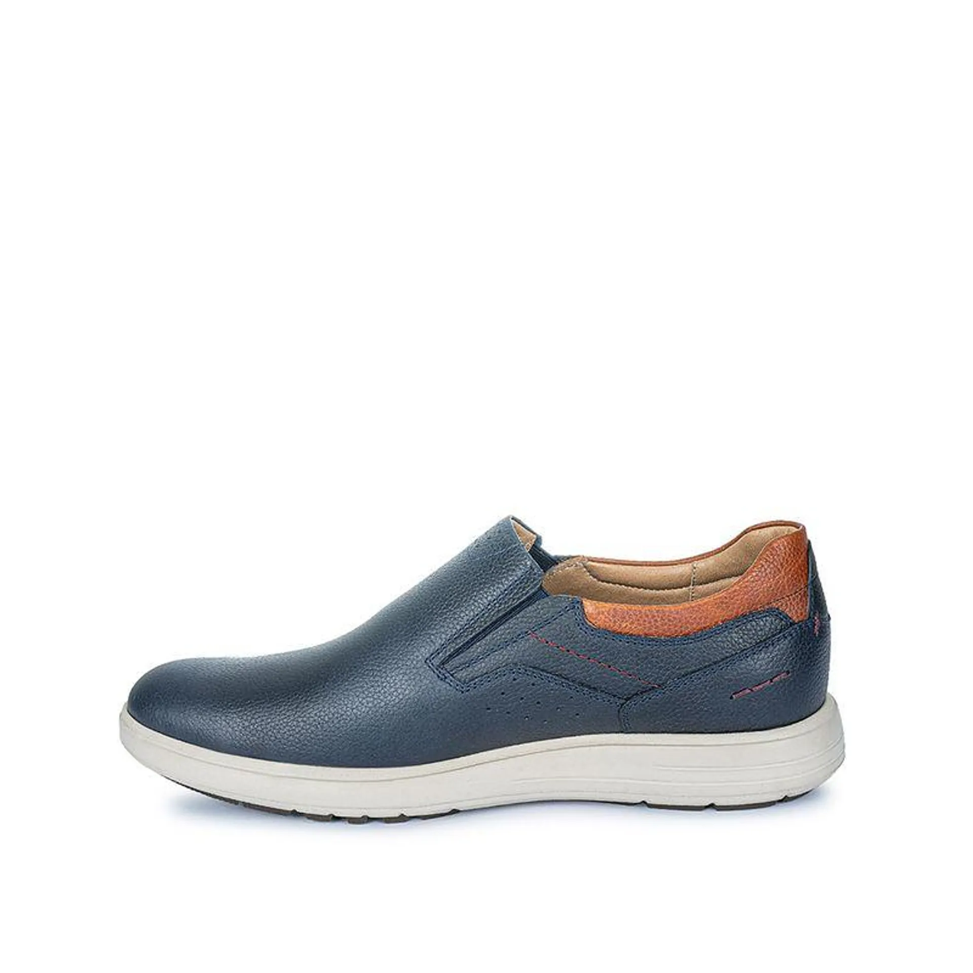 Zapato Slip On Casual ANGELO-077 Azul Viale Homme Cuero