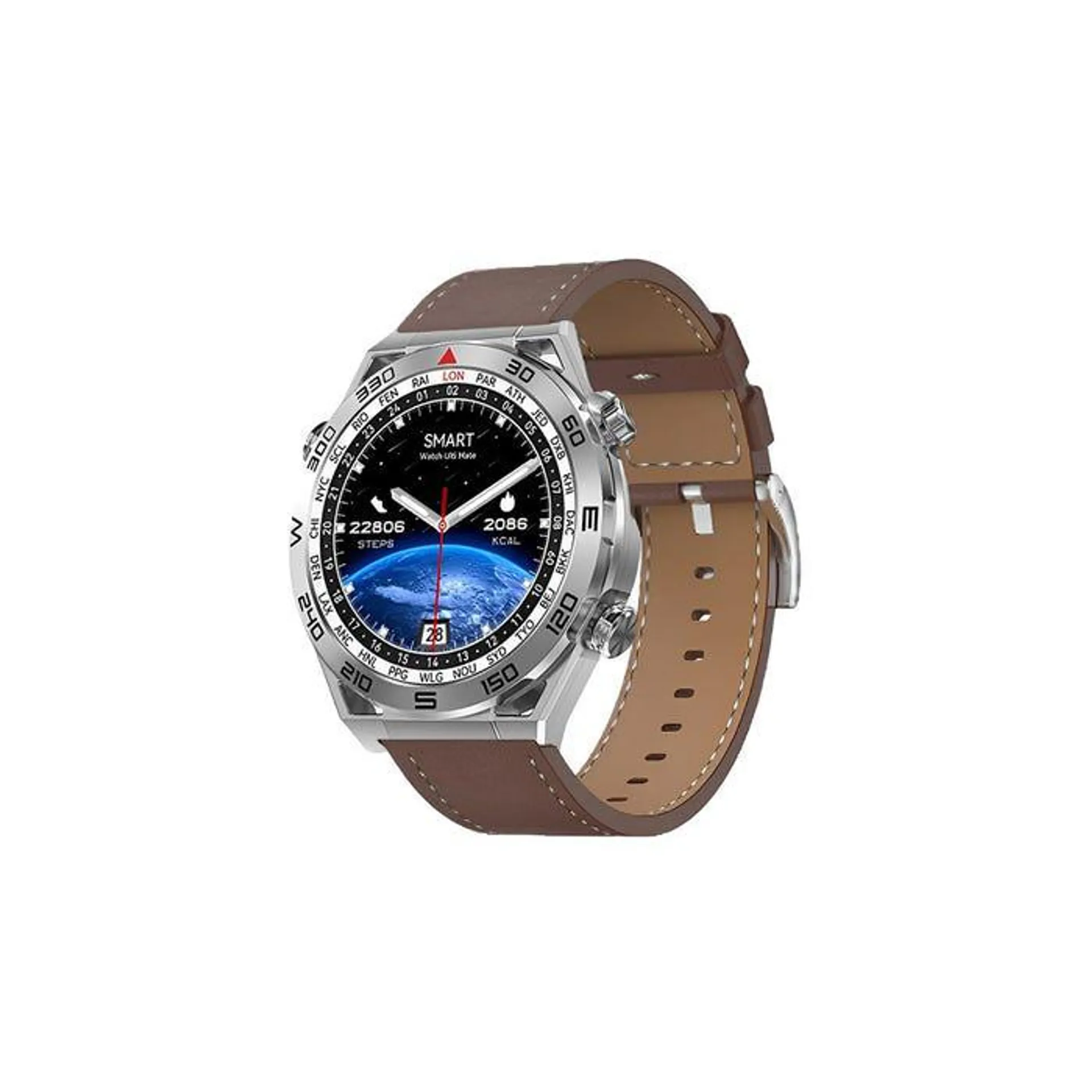 Smartwatch DT Ultra Mate Plata Leather