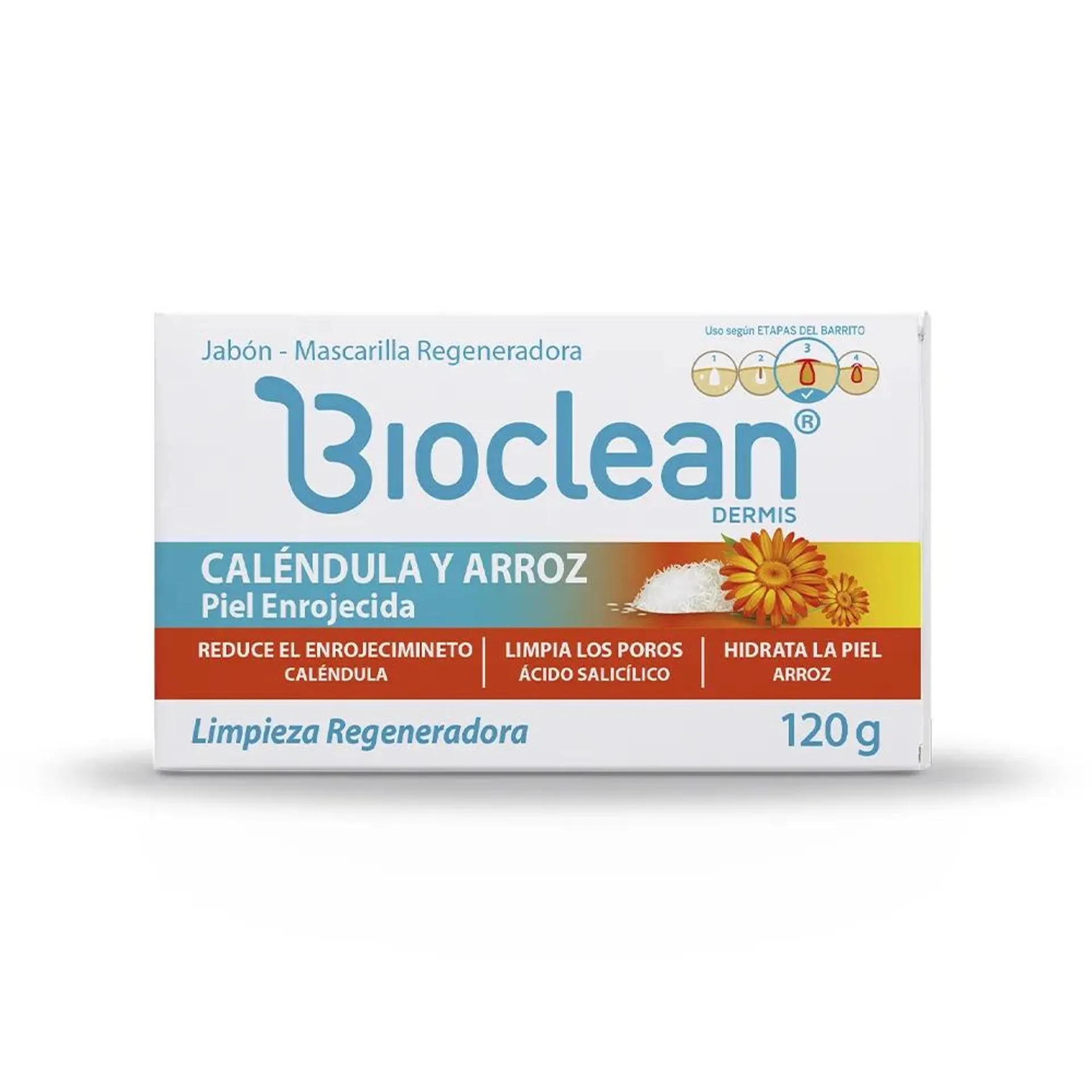 Bioclean Caléndula & Arroz Jabón Mascarilla x 120 g