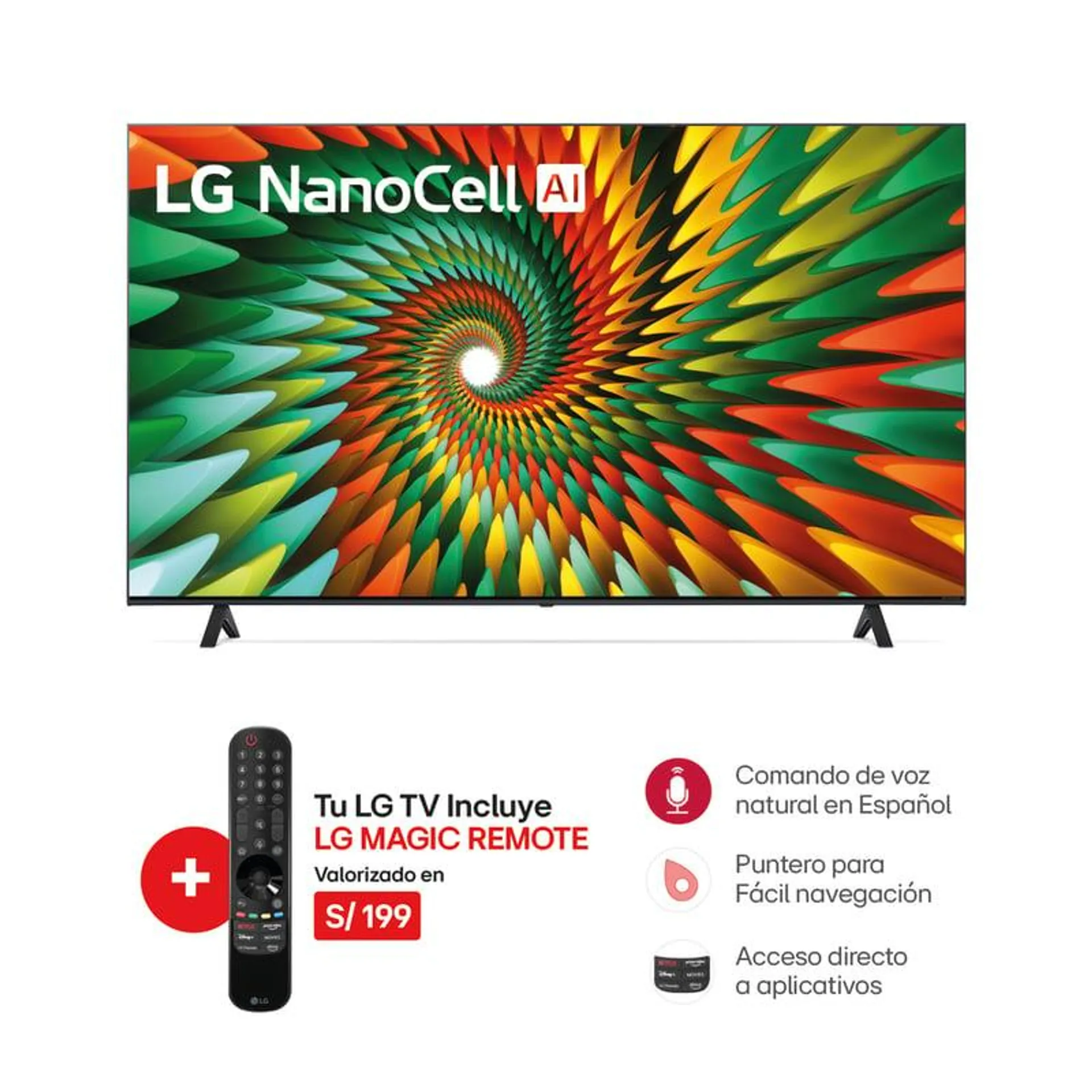 Televisor 55" LG NanoCell 4K ThinQ AI 55NANO77SRA