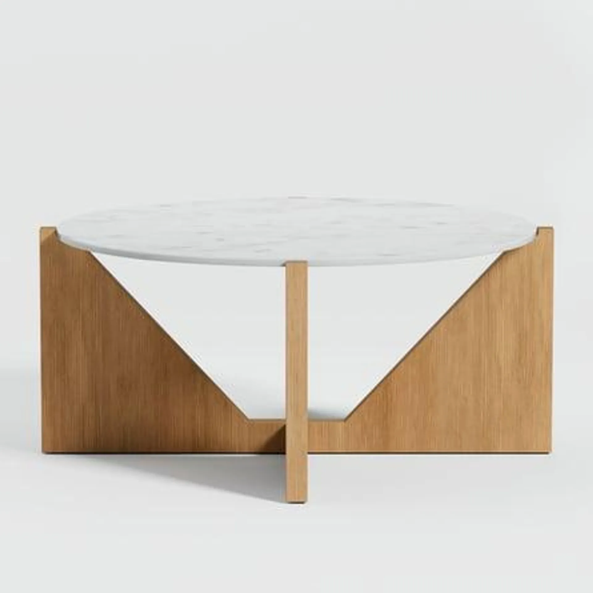 Mesa de Centro de Mármol Negro con Base de Madera Miro